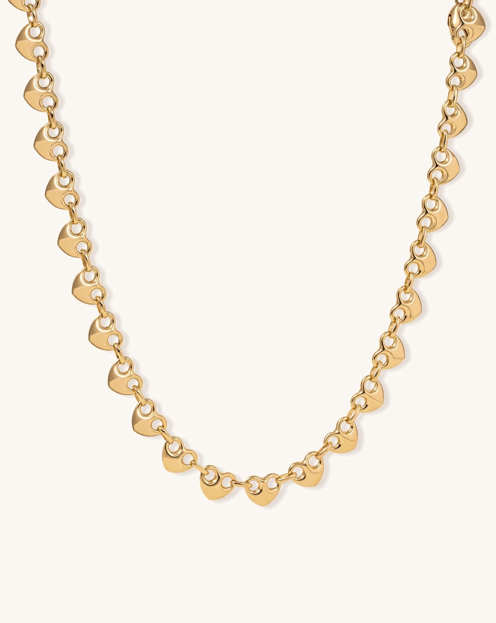 Multi Gold Puffed Heart Mariner Necklace - Sparkle Society