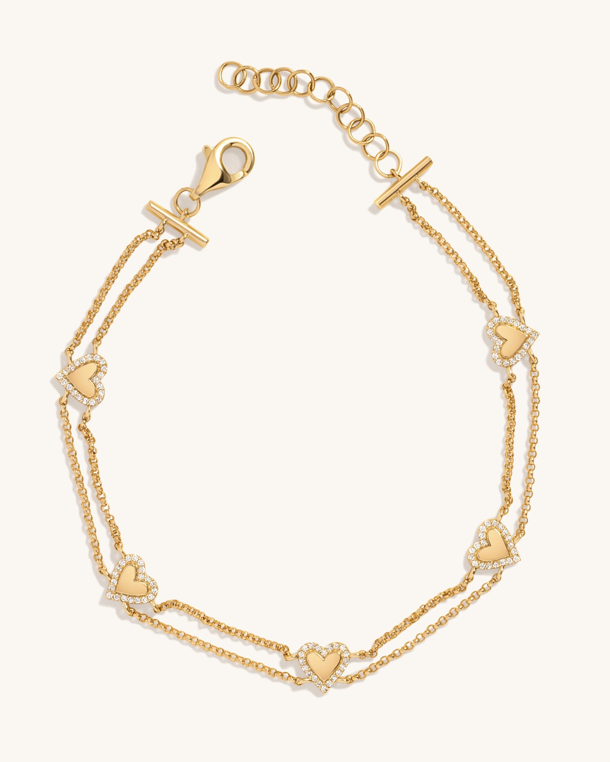 Multi Pave Outline Heart Bracelet - Sparkle Society