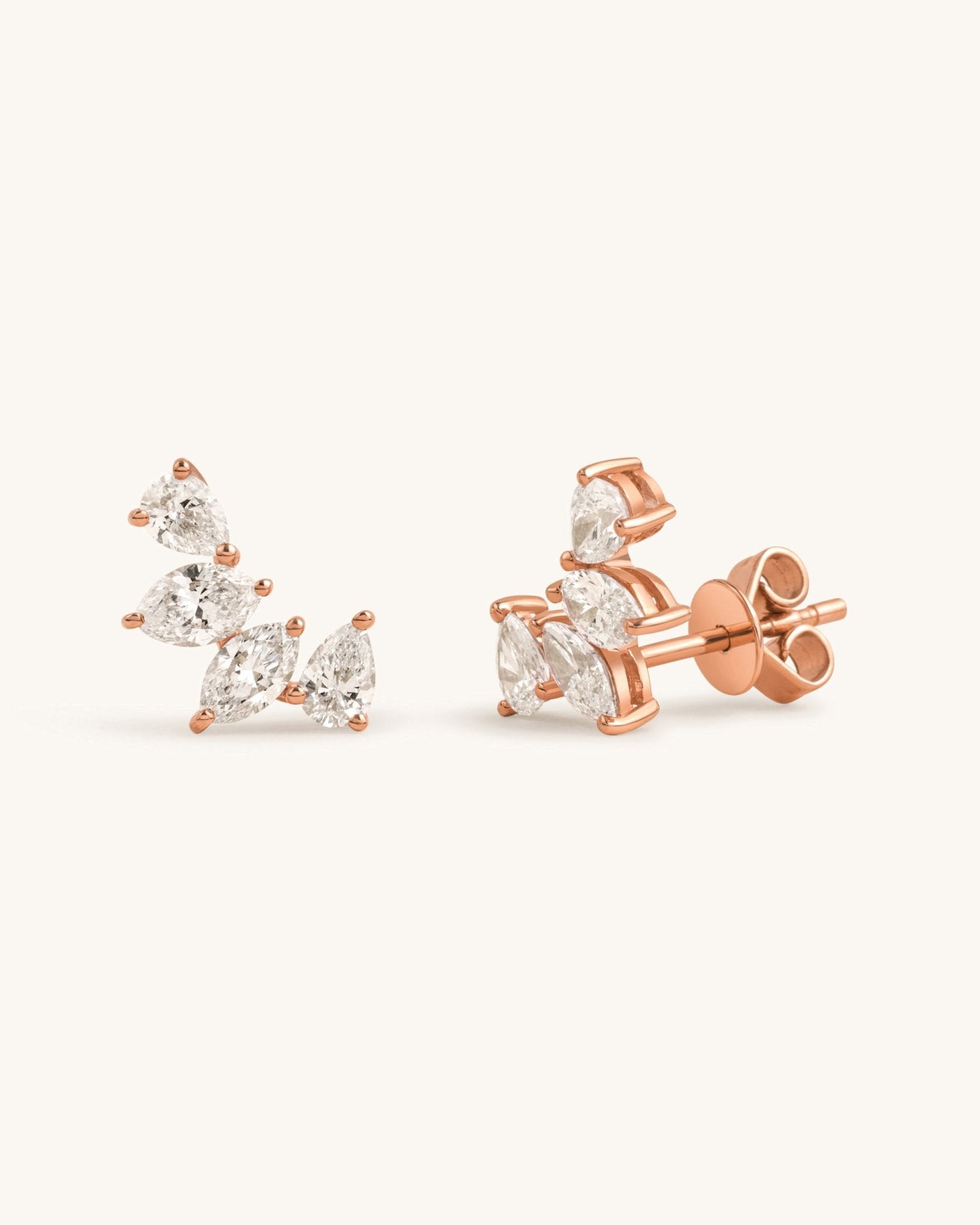 Multi Pear Diamond Studs - Sparkle Society