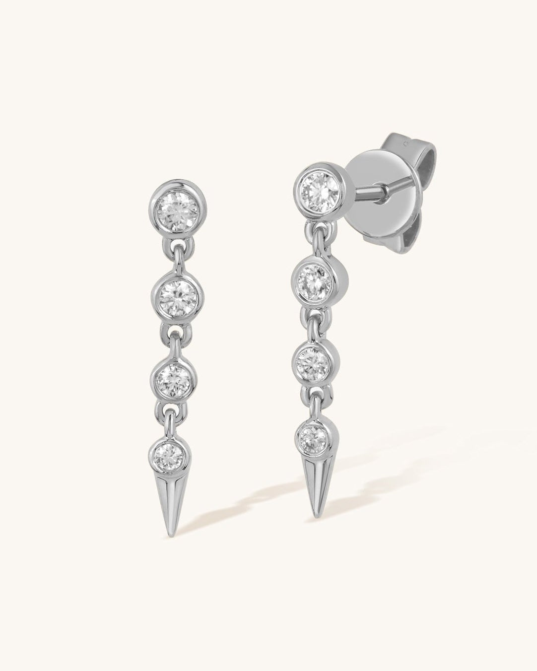 Multi Round Diamond Bezel Drop Studs - Sparkle Society