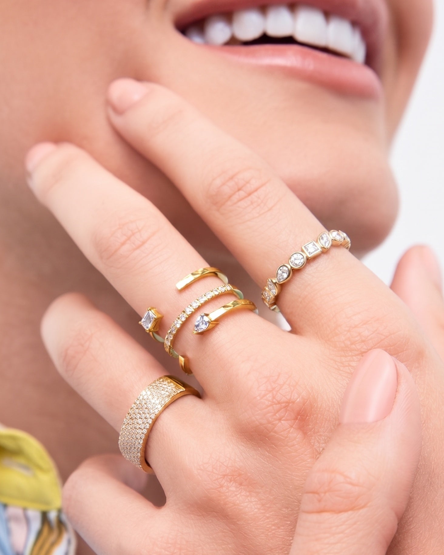 Multi Shape Diamond Bezels Ring - Sparkle Society