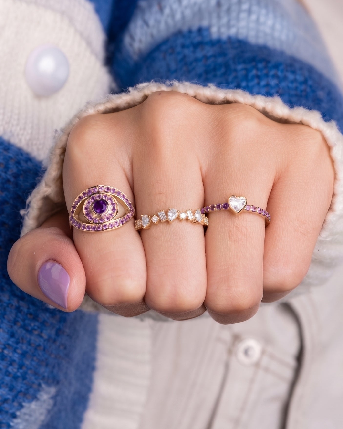 Multi Shape Diamond Prong Ring - Sparkle Society