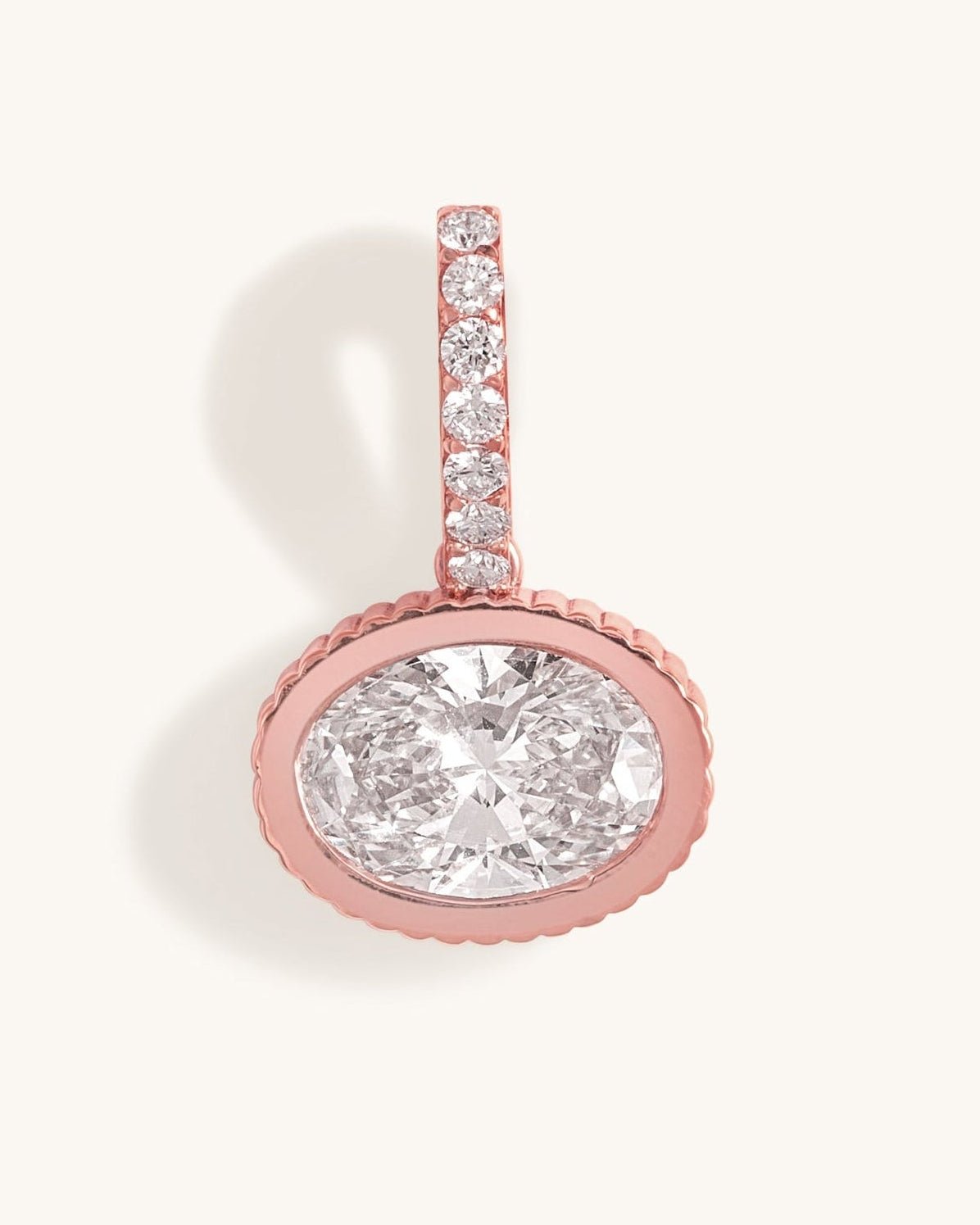 Oval Diamond Bezel Charm - Sparkle Society