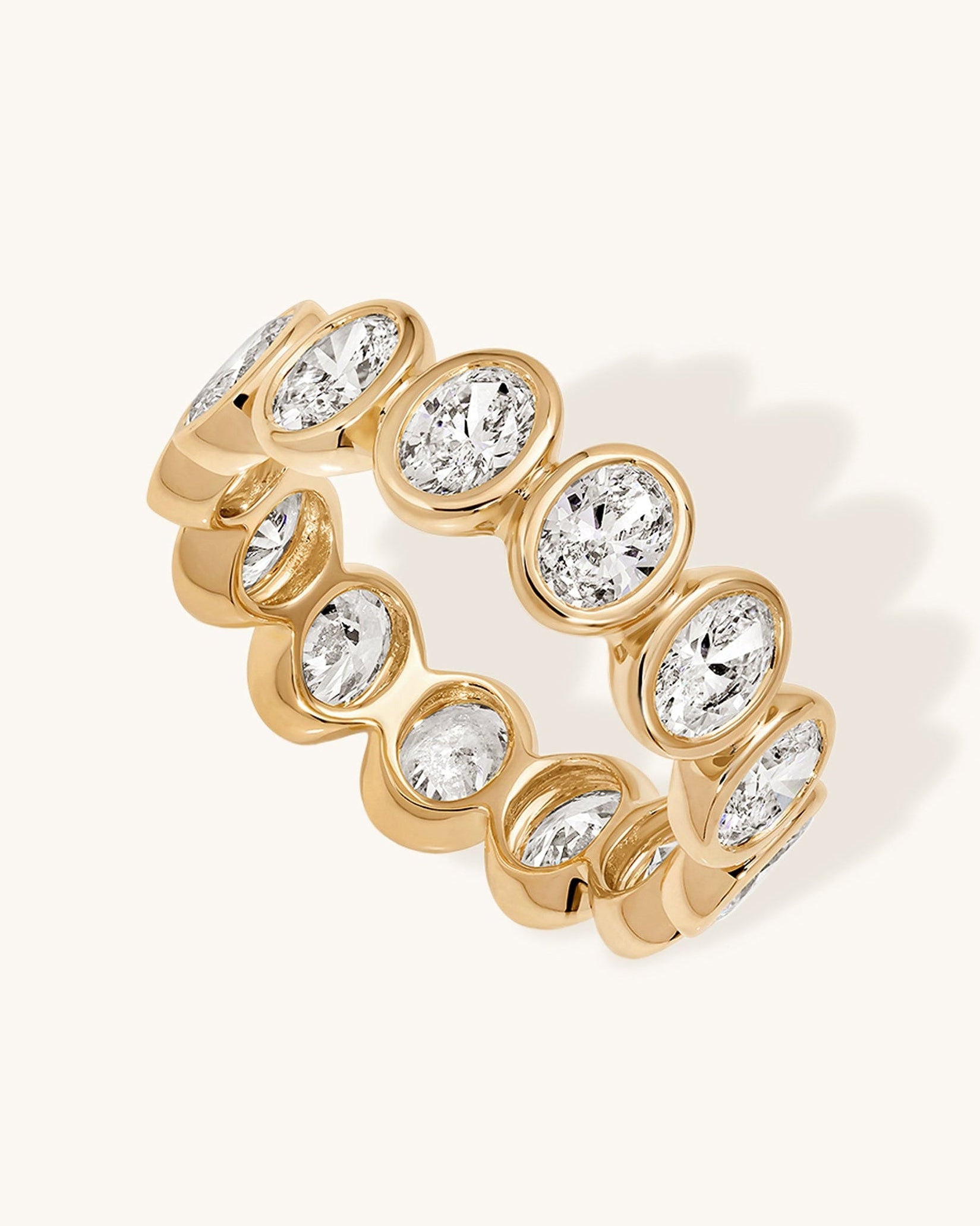 Oval Diamond Bezel Eternity Ring - Sparkle Society