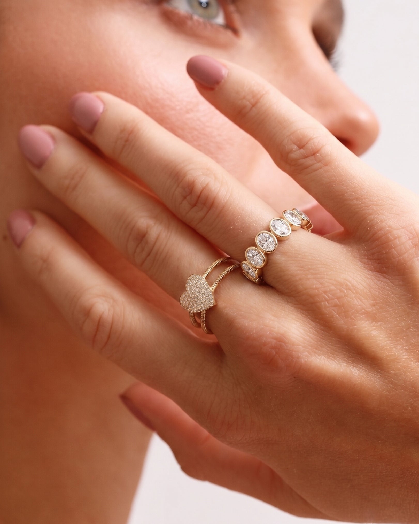 Oval Diamond Bezel Eternity Ring - Sparkle Society