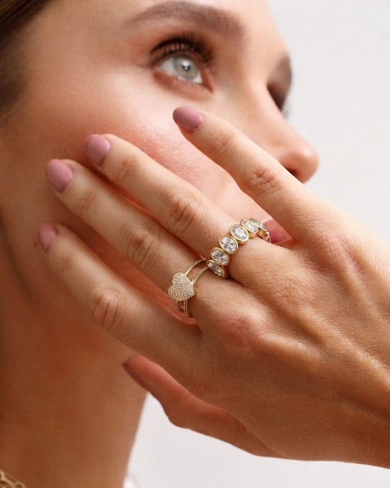 Oval Diamond Bezel Eternity Ring - Sparkle Society