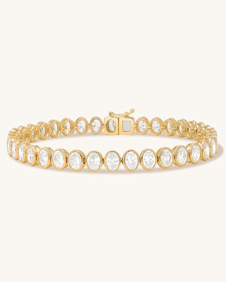 Oval Diamond Bezel Tennis Bracelet - Sparkle Society