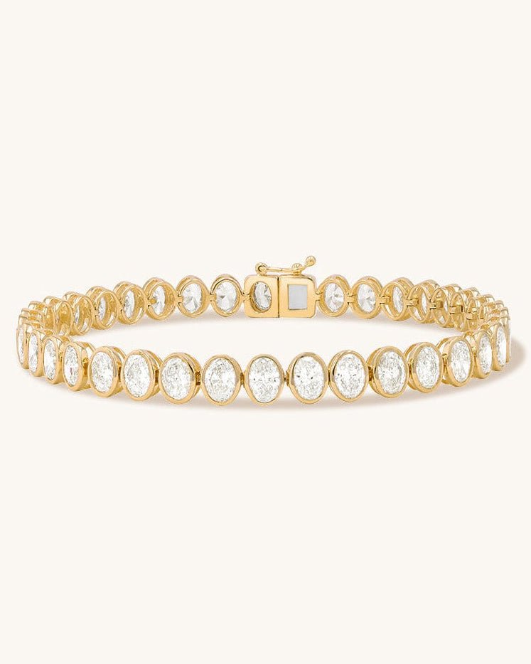 Oval Diamond Bezel Tennis Bracelet - Sparkle Society