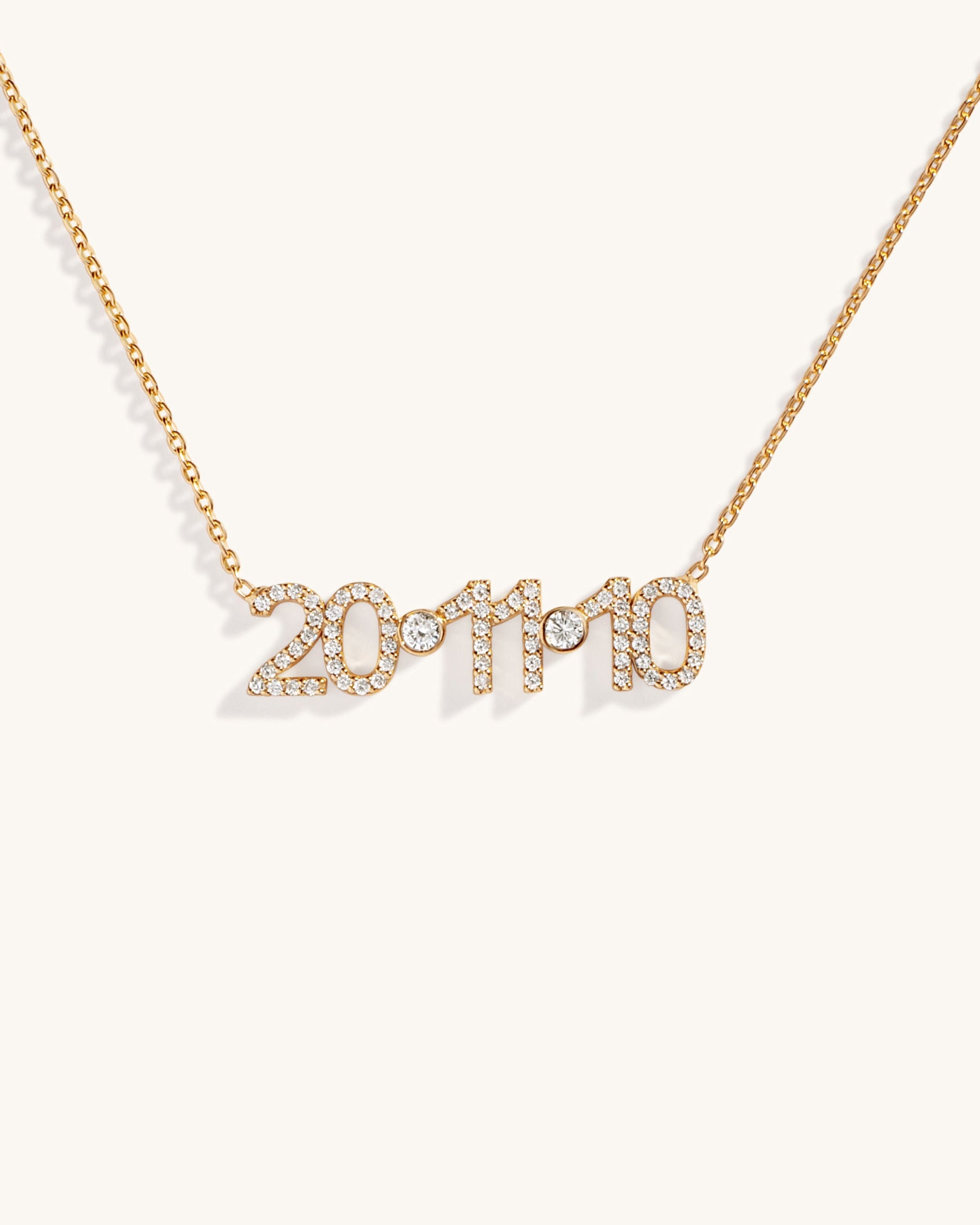 Pave Diamond Special Date Necklace - Sparkle Society