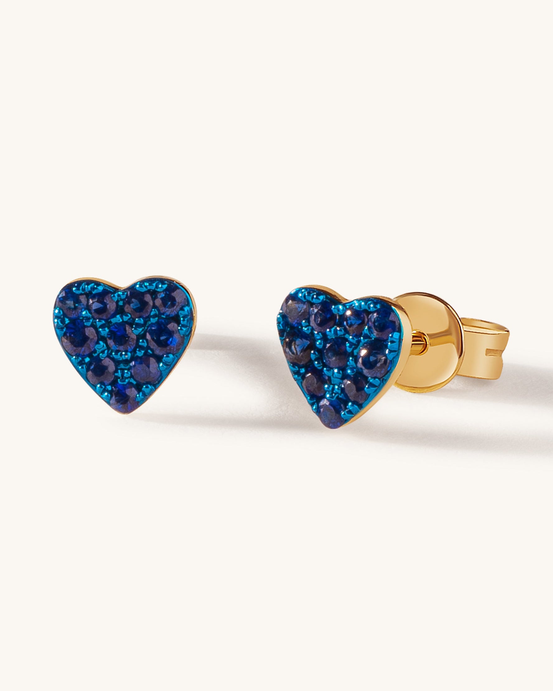 Pave Gemstone Heart Studs - Sparkle Society