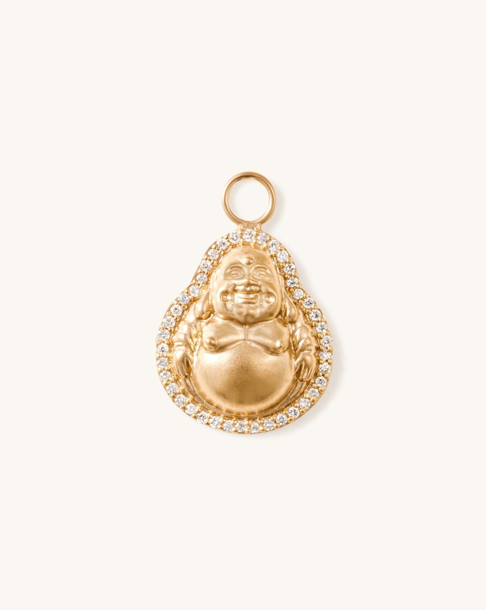 Pave Outline Gold Buddha Earring Charm - Sparkle Society