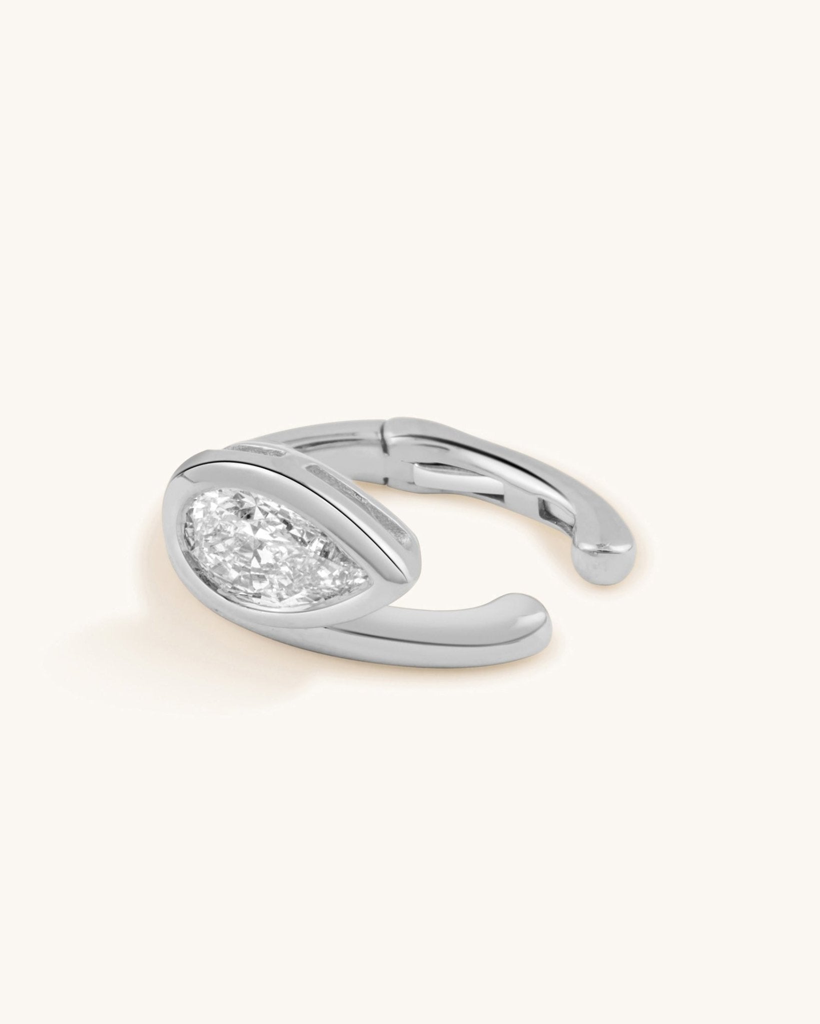 Pear Diamond Gold Ear Cuff - Sparkle Society