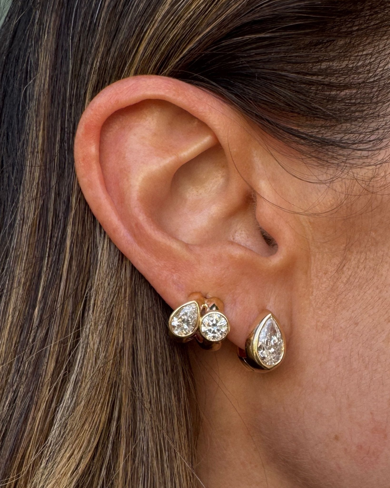 Pear Diamond Huggies - Sparkle Society