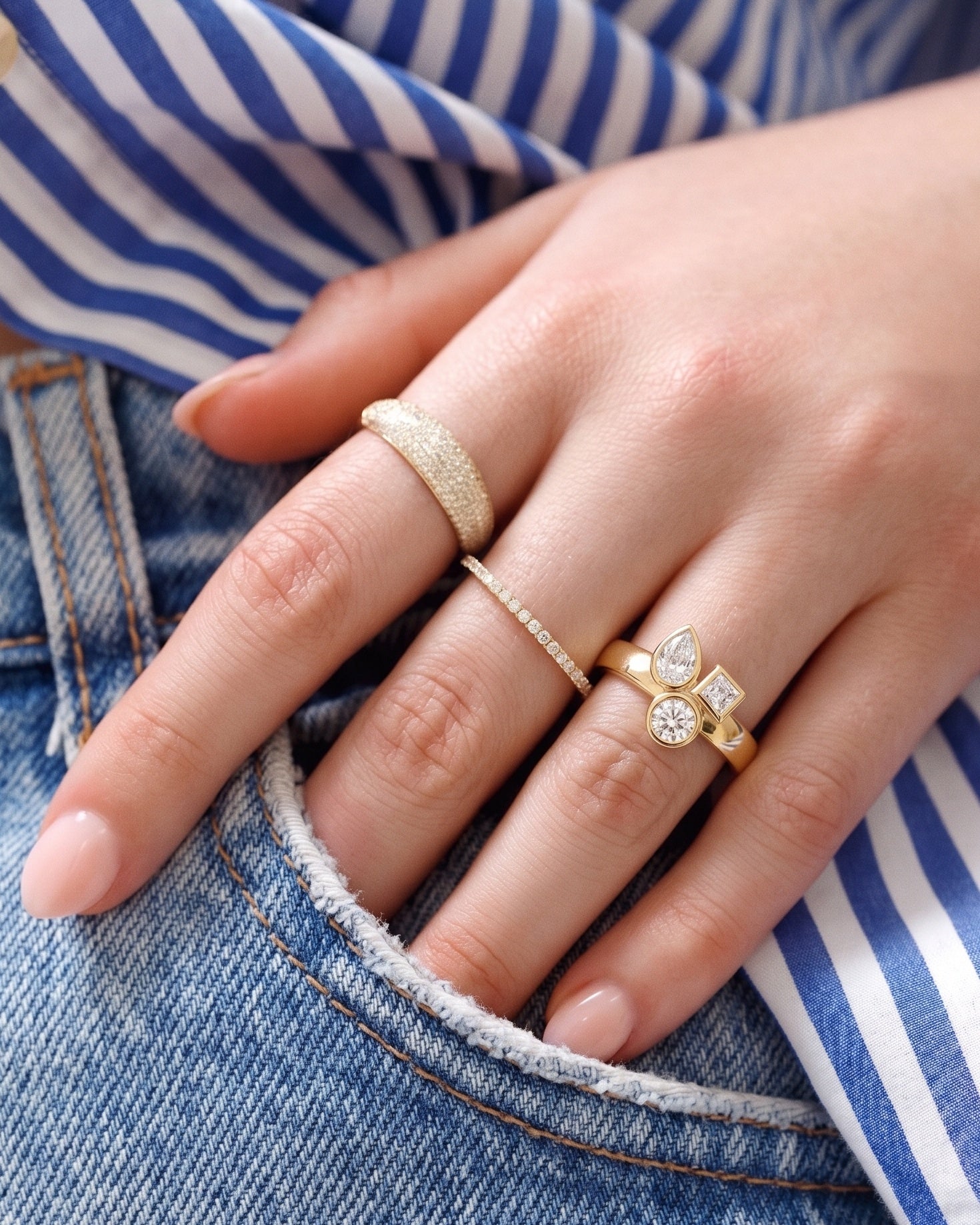 Pear Round Princess Shape Diamond Ring - Sparkle Society