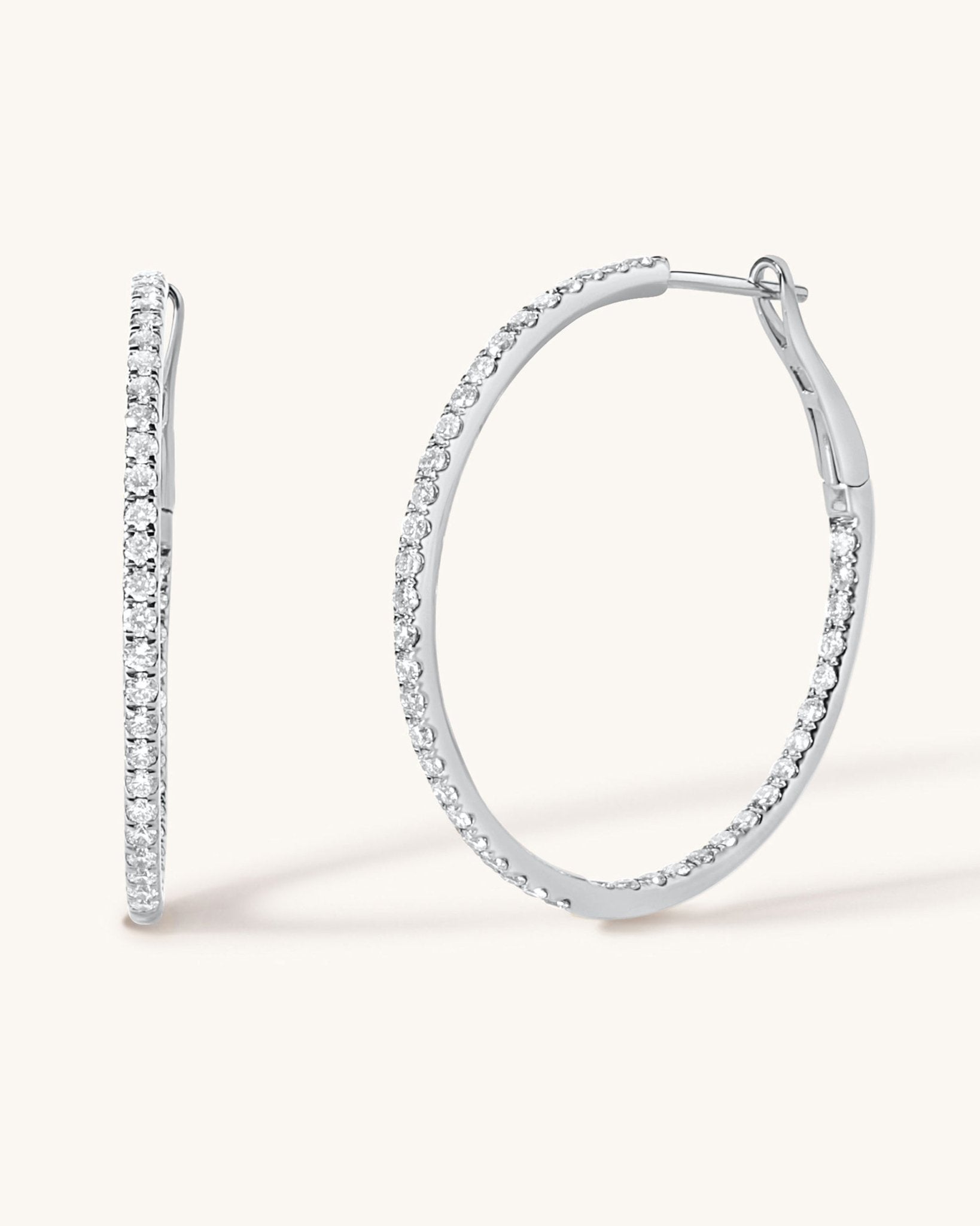 Perfect Diamond Hoop Earrings - Sparkle Society