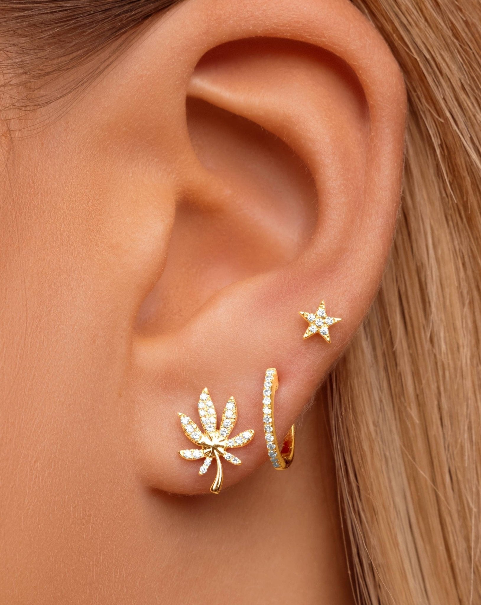 Perfect Diamond Joy Leaf Studs - Sparkle Society