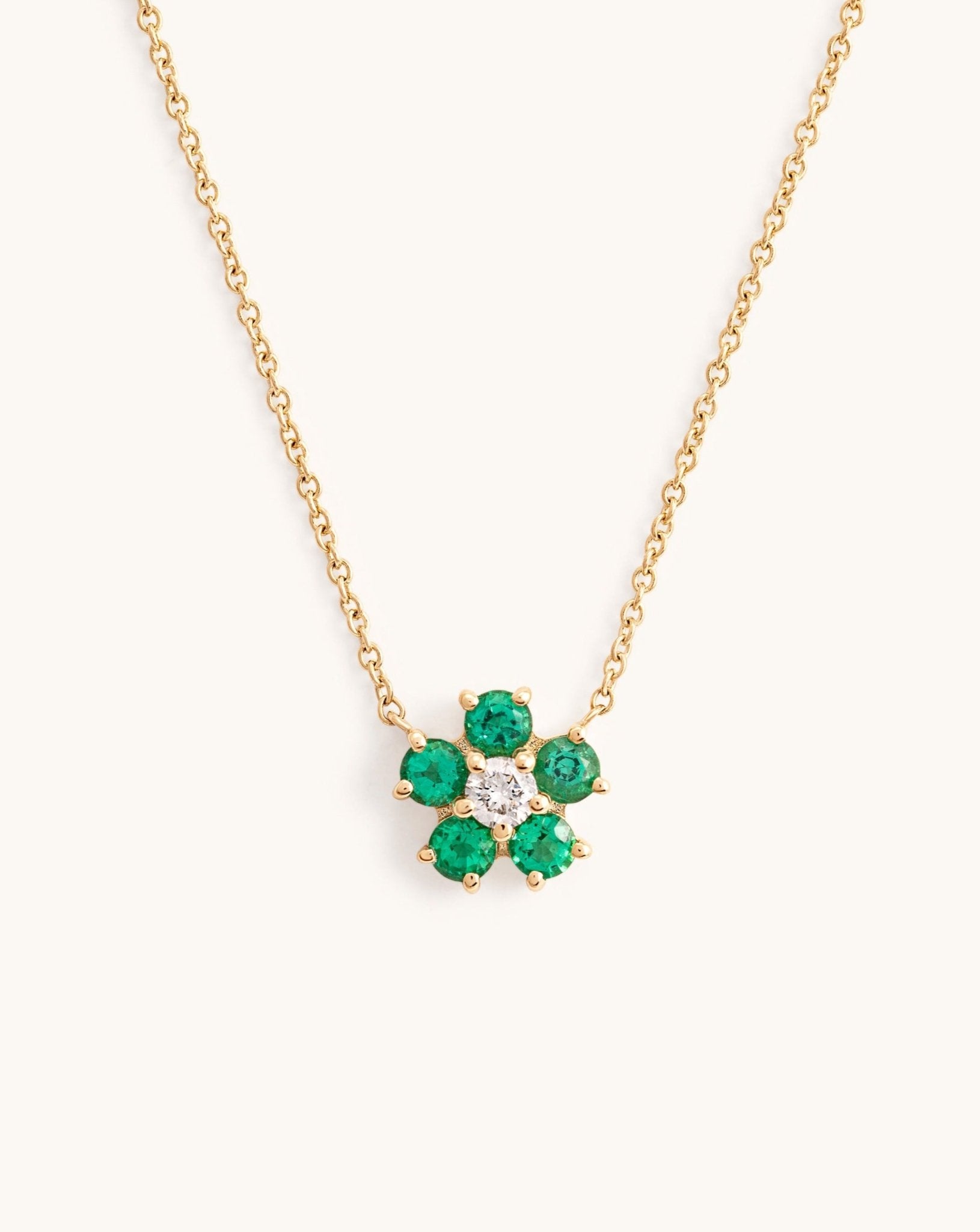 Perfect Gemstone And Diamond Flower Necklace - Sparkle Society