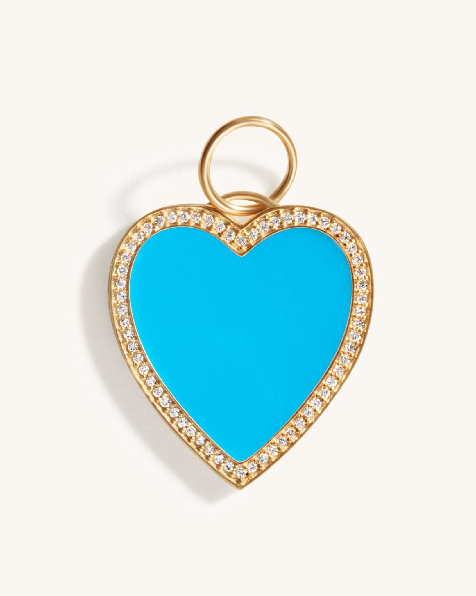 Perfect Pave Outline Gemstone Heart Necklace Charm - Sparkle Society