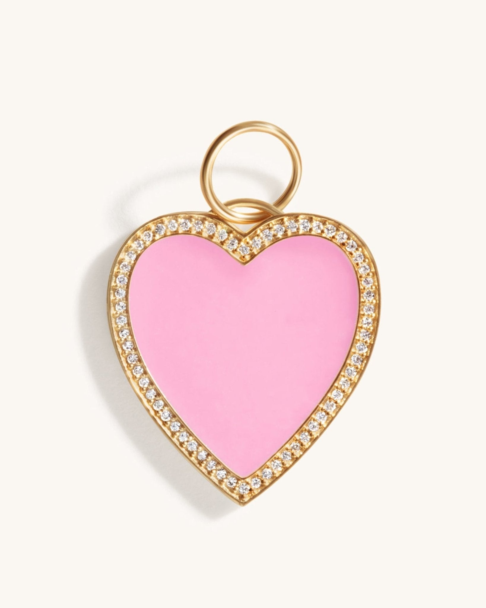 Perfect Pave Outline Gemstone Heart Necklace Charm - Sparkle Society