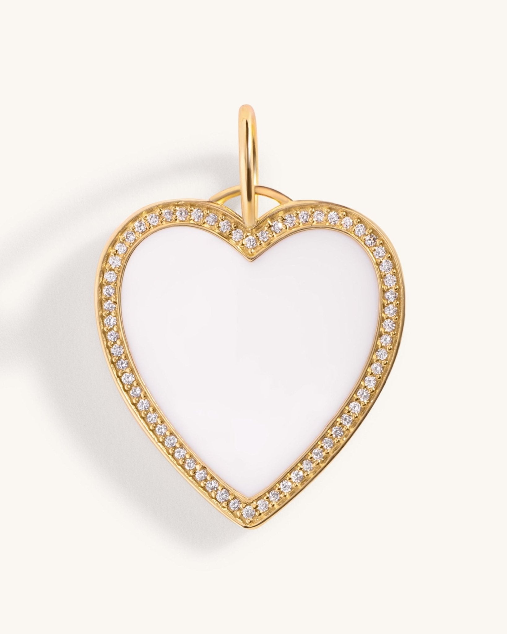 Perfect Pave Outline Gemstone Heart Necklace Charm - Sparkle Society