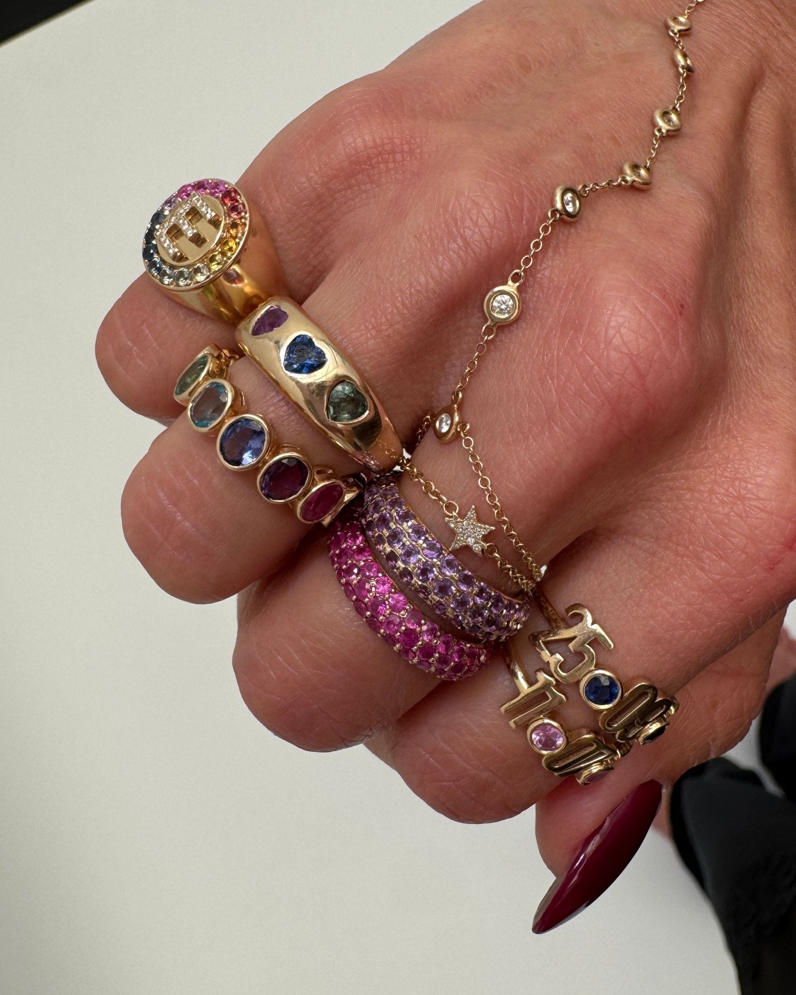 Rainbow Oval Bezel Ring - Sparkle Society