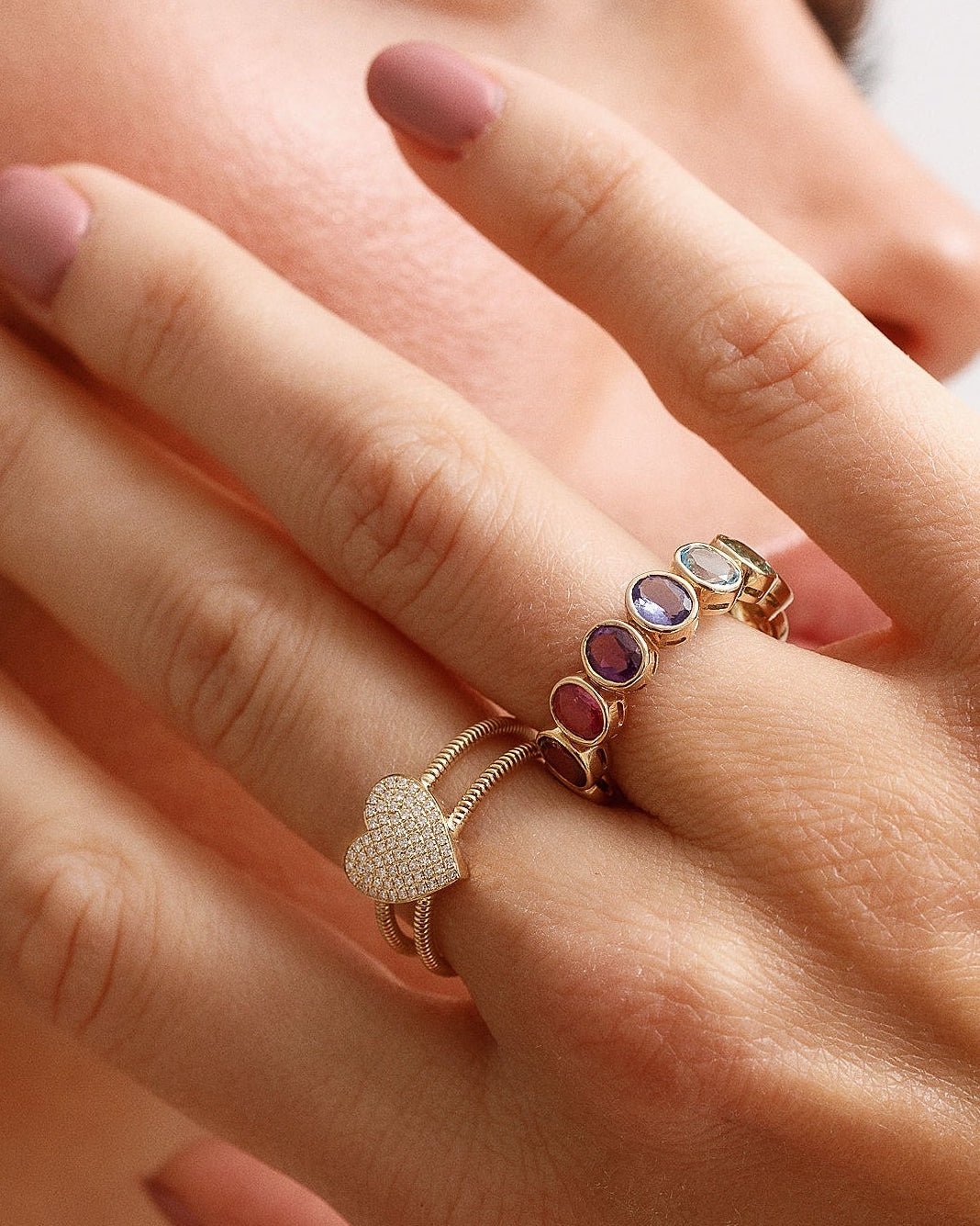 Rainbow Oval Bezel Ring - Sparkle Society