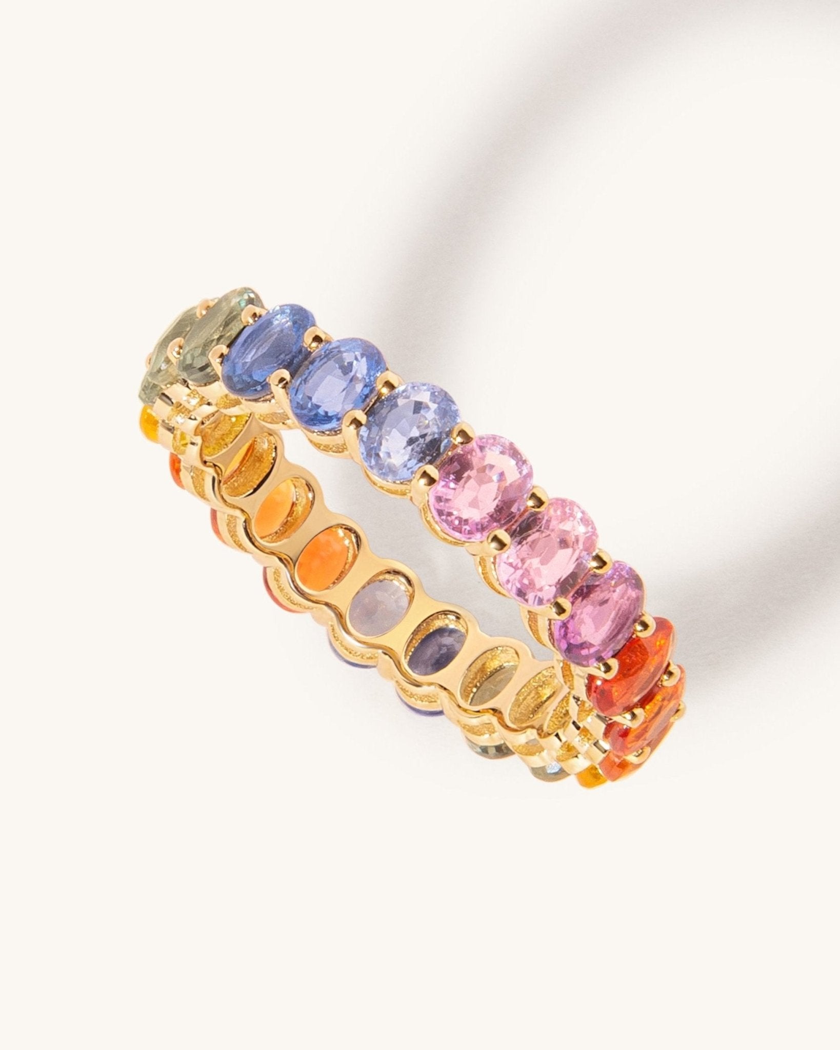 Rainbow Oval Gemstone Ring - Sparkle Society