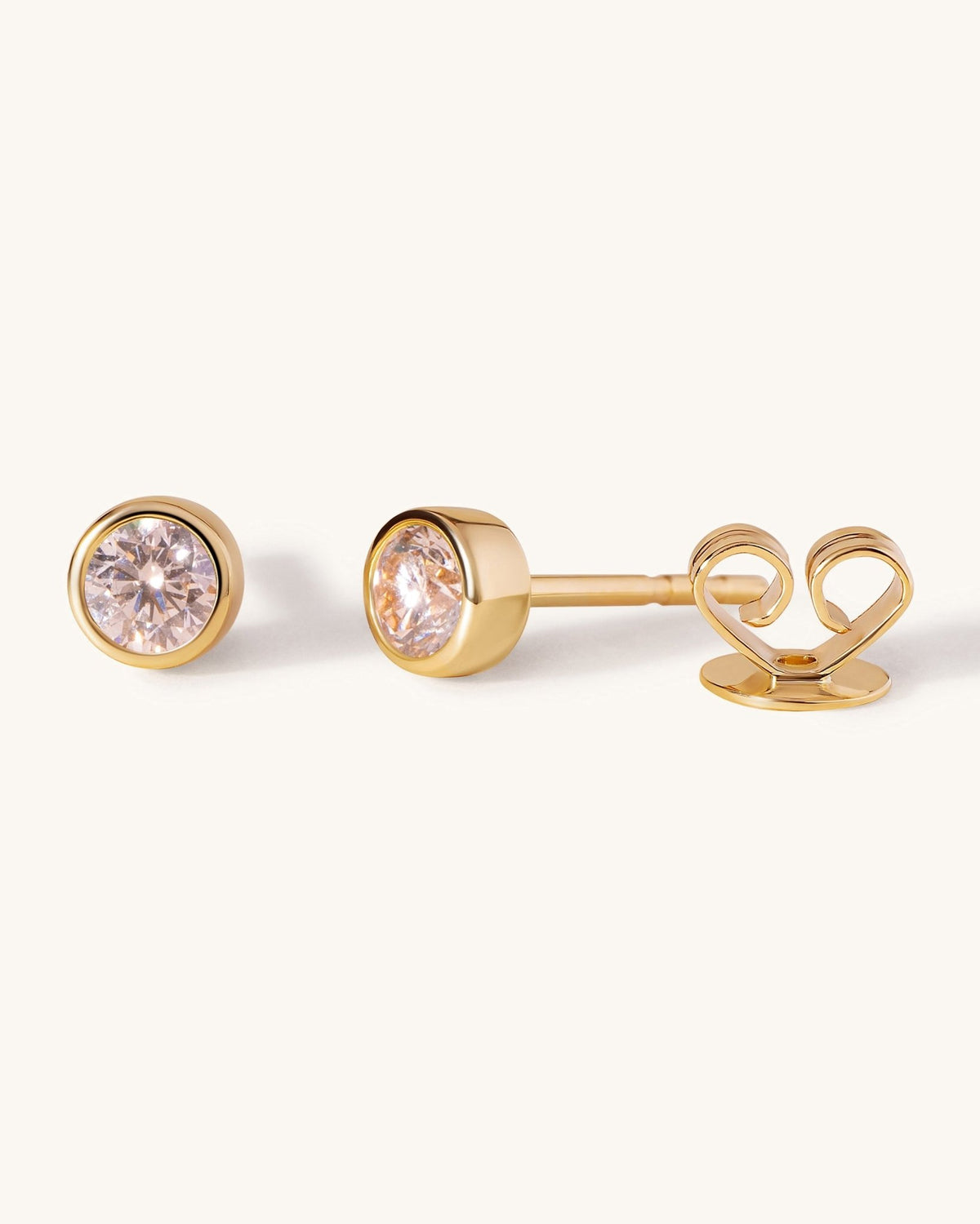 Round Birthstone Bezel Studs - Sparkle Society