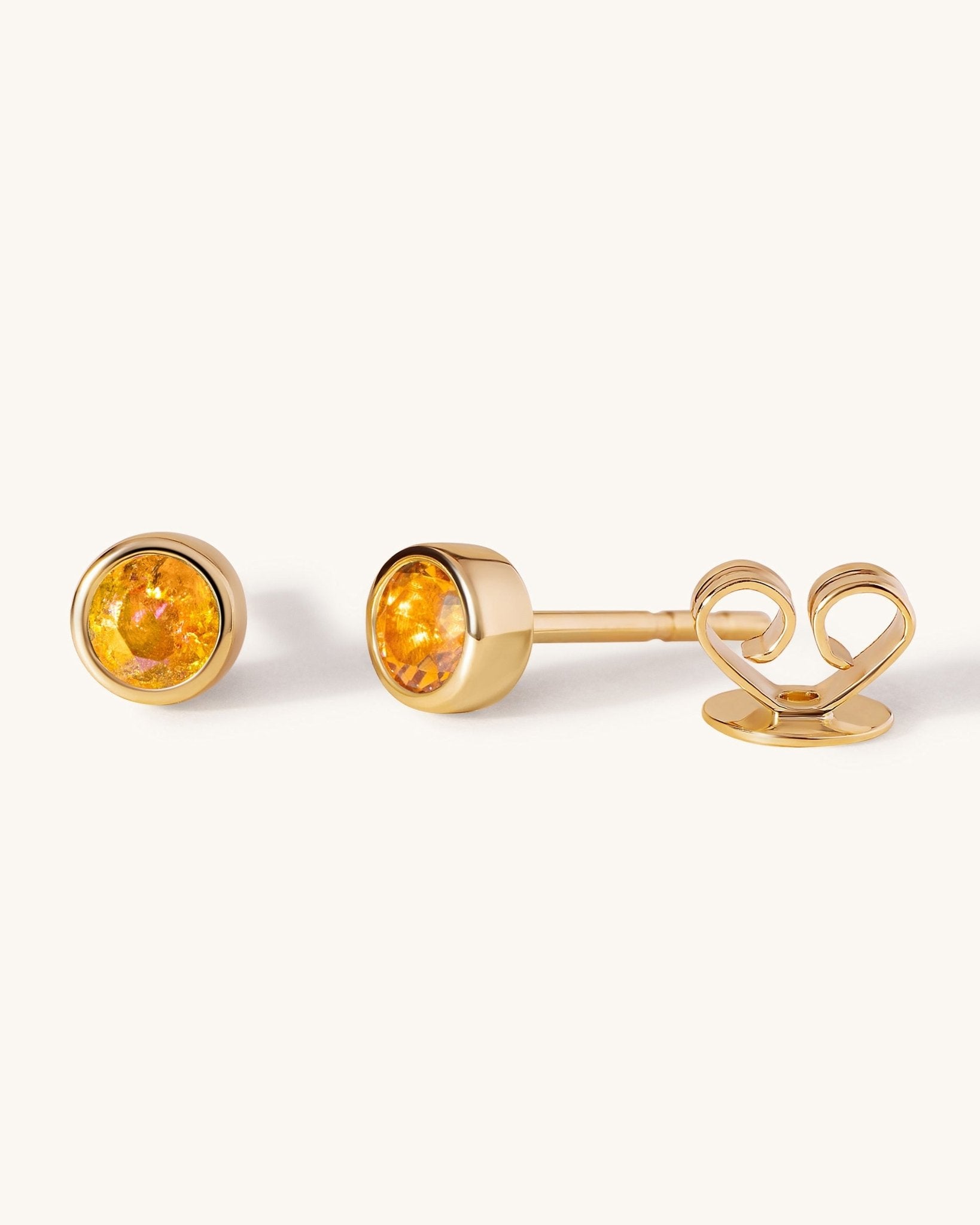 Round Birthstone Bezel Studs - Sparkle Society