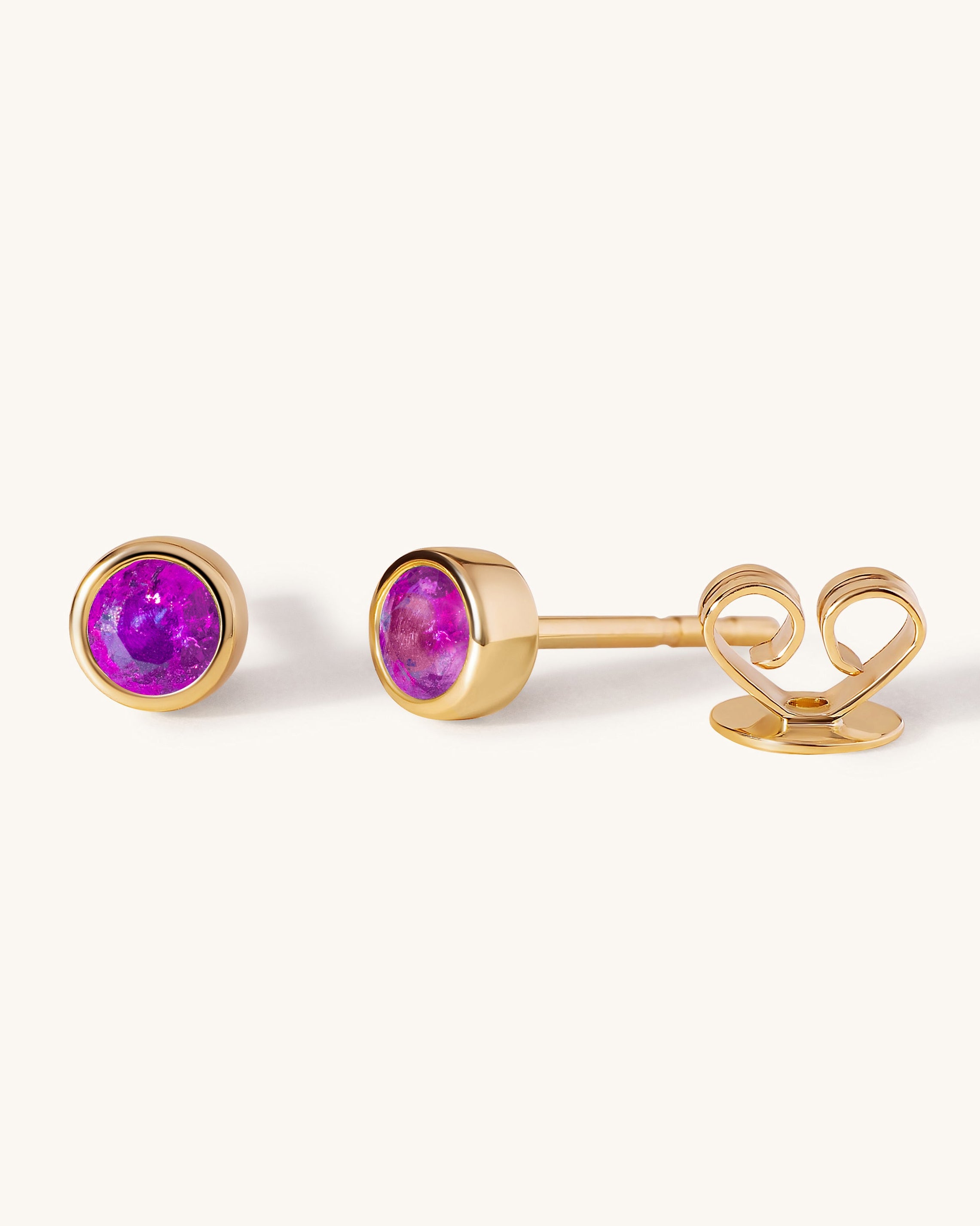 Single Birthstone Bezel Studs - Sparkle Society