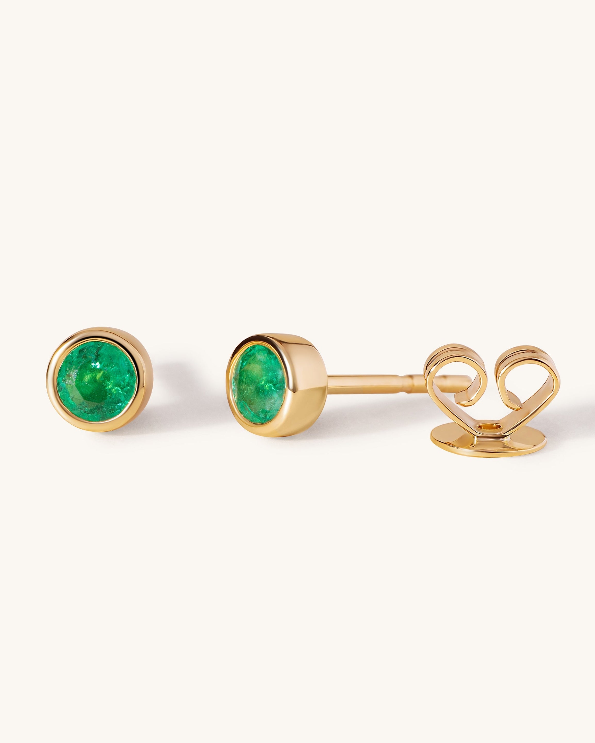 Round Birthstone Bezel Studs - Sparkle Society