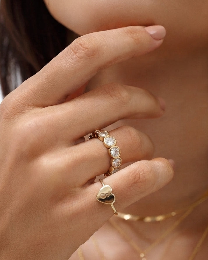 Round Diamond Bezel Eternity Ring - Sparkle Society