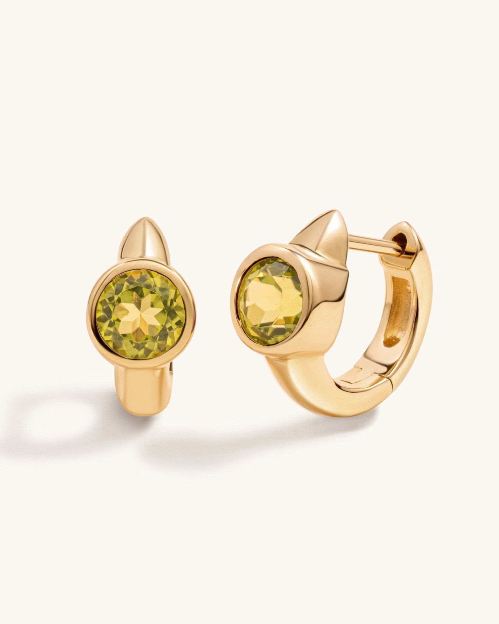 Single Gemstone Gold Huggies - Sparkle Society