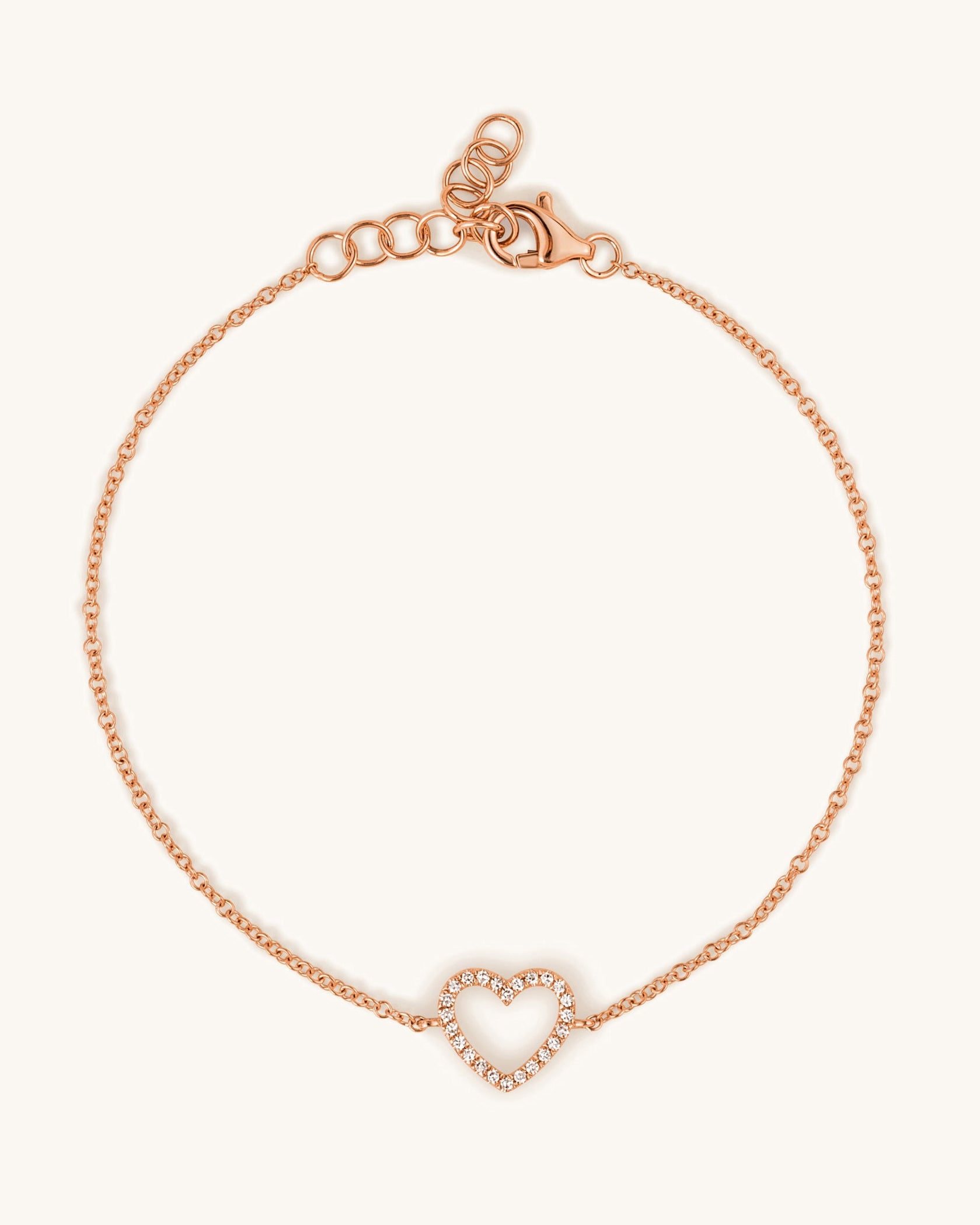 Small Diamond Heart Bracelet - Sparkle Society