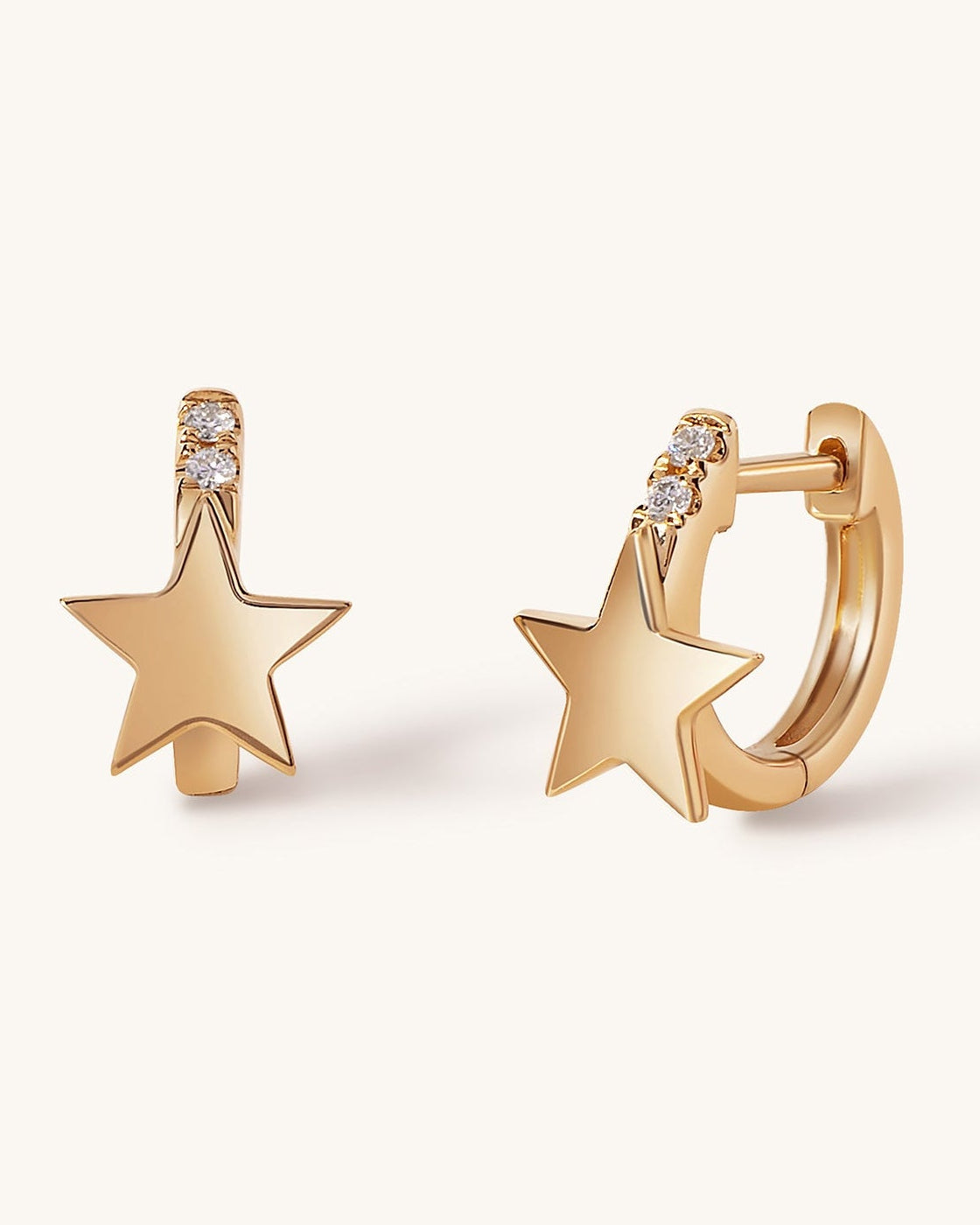 Small Gold Star Diamond Huggies - Sparkle Society