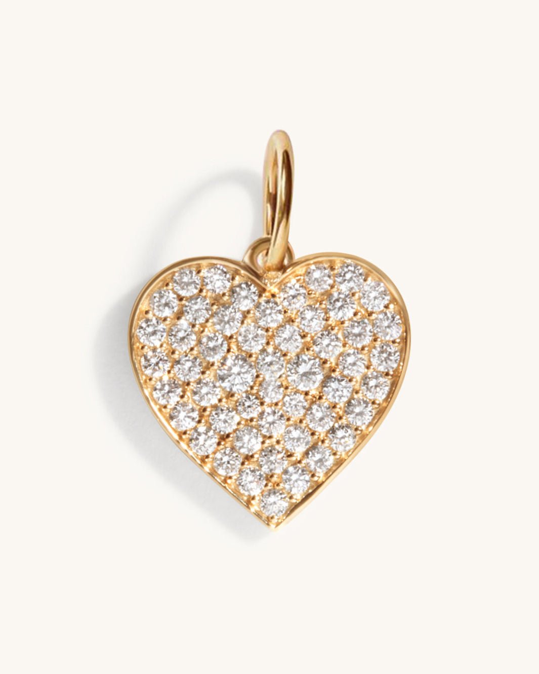 Small Pave Diamond Heart Necklace Charm - Sparkle Society