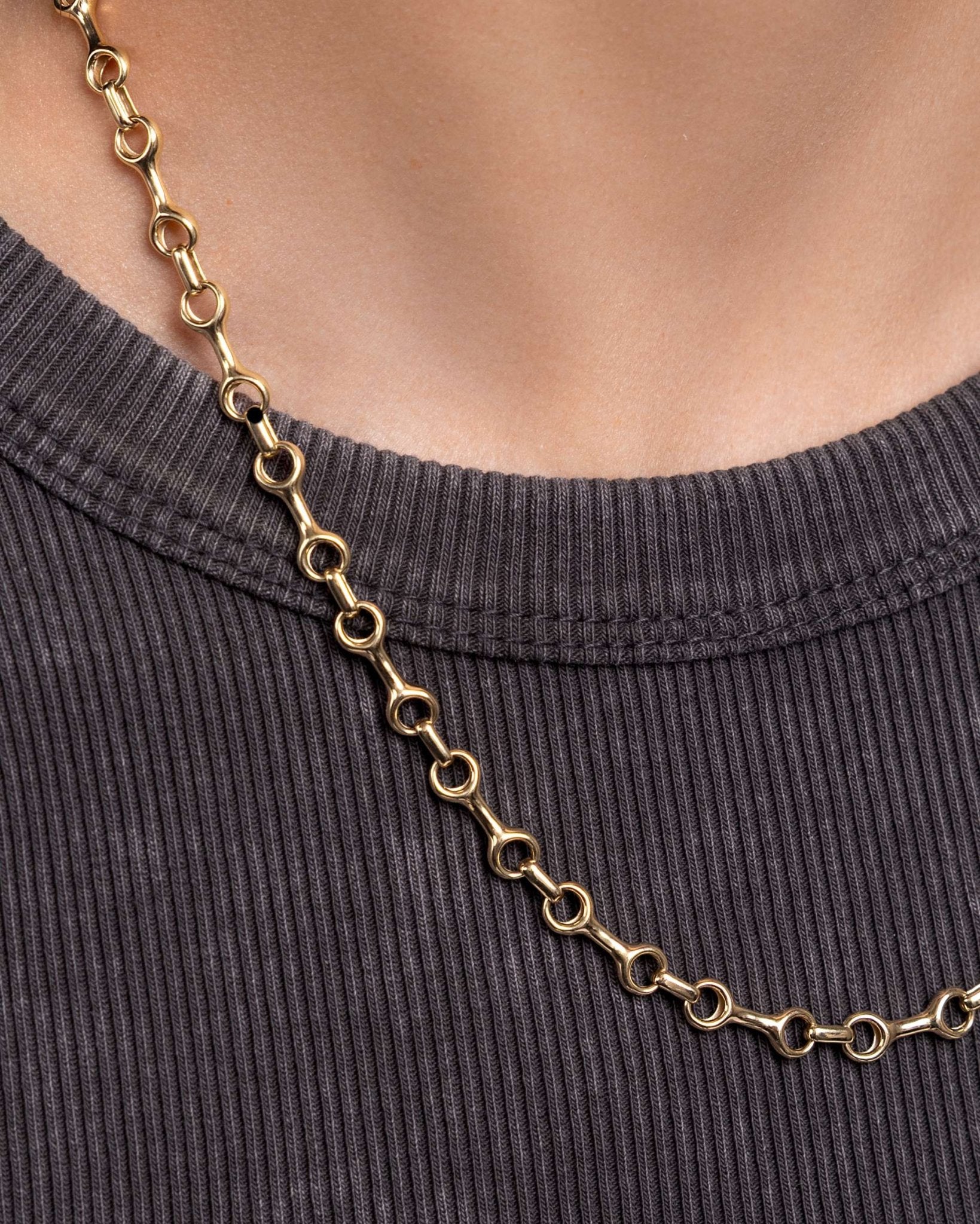 Solid Gold Bone Chain Necklace - Sparkle Society