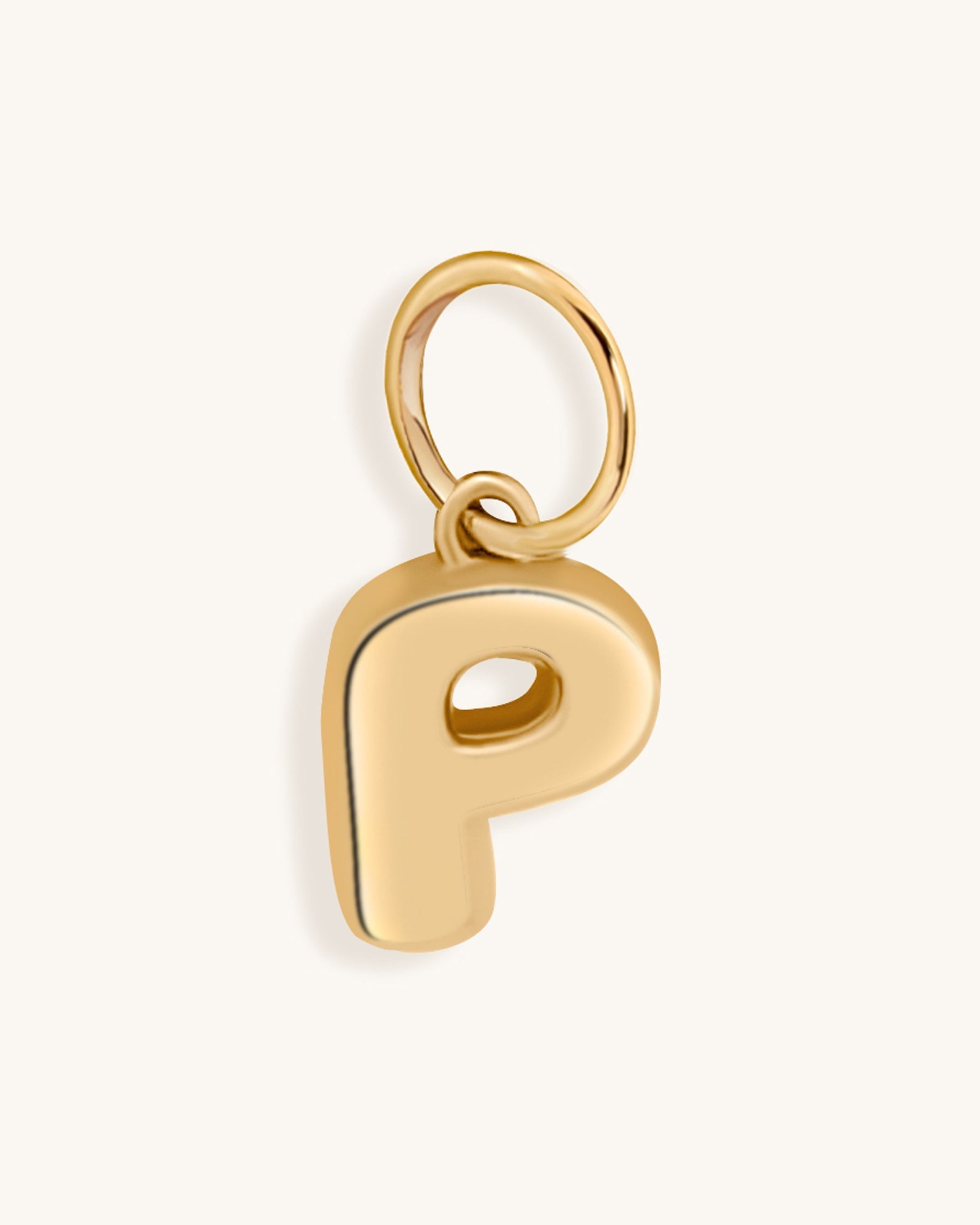 Solid Gold Bubble Font Initial Charm - Sparkle Society