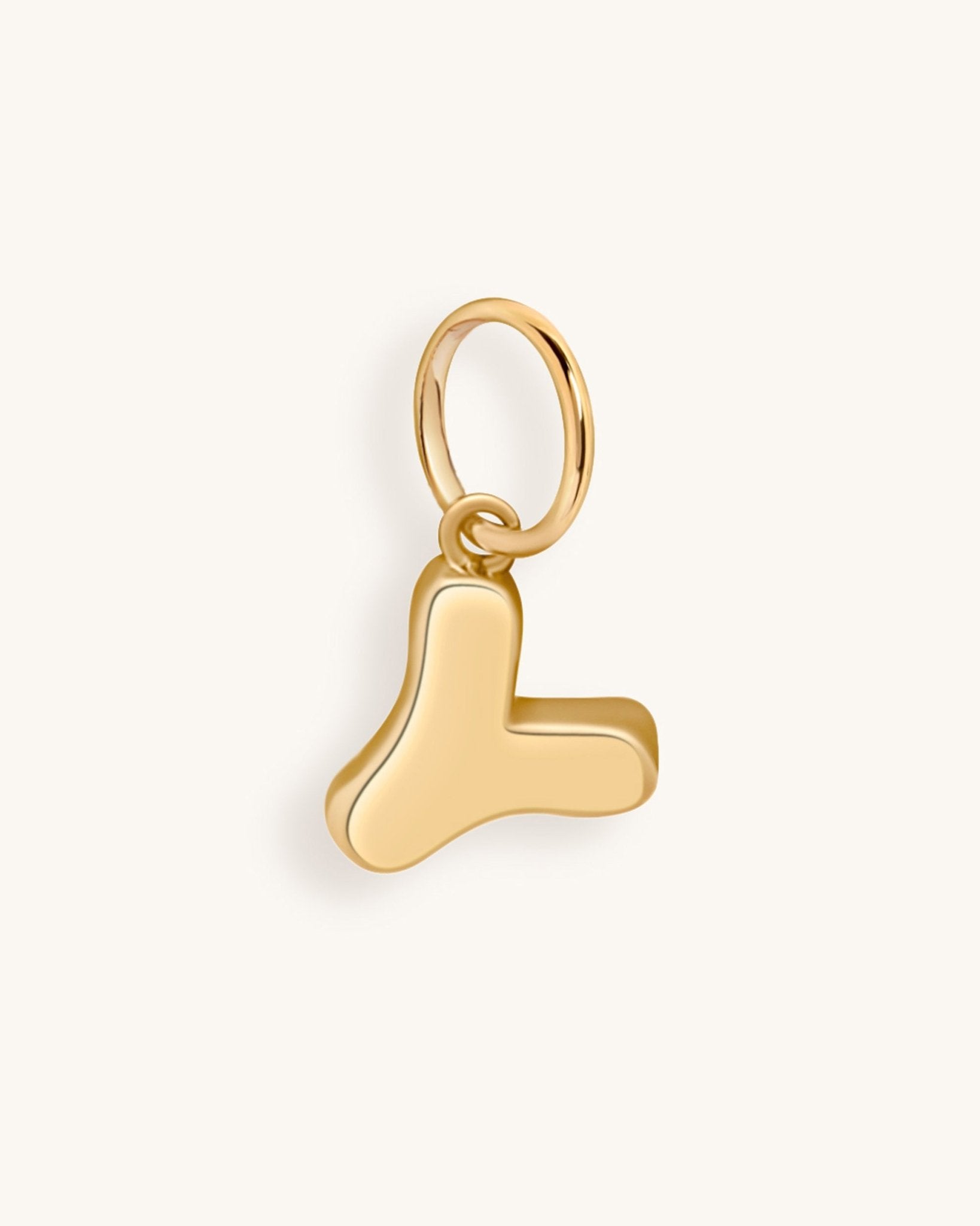 Solid Gold Bubble Font Initial Charm - Sparkle Society