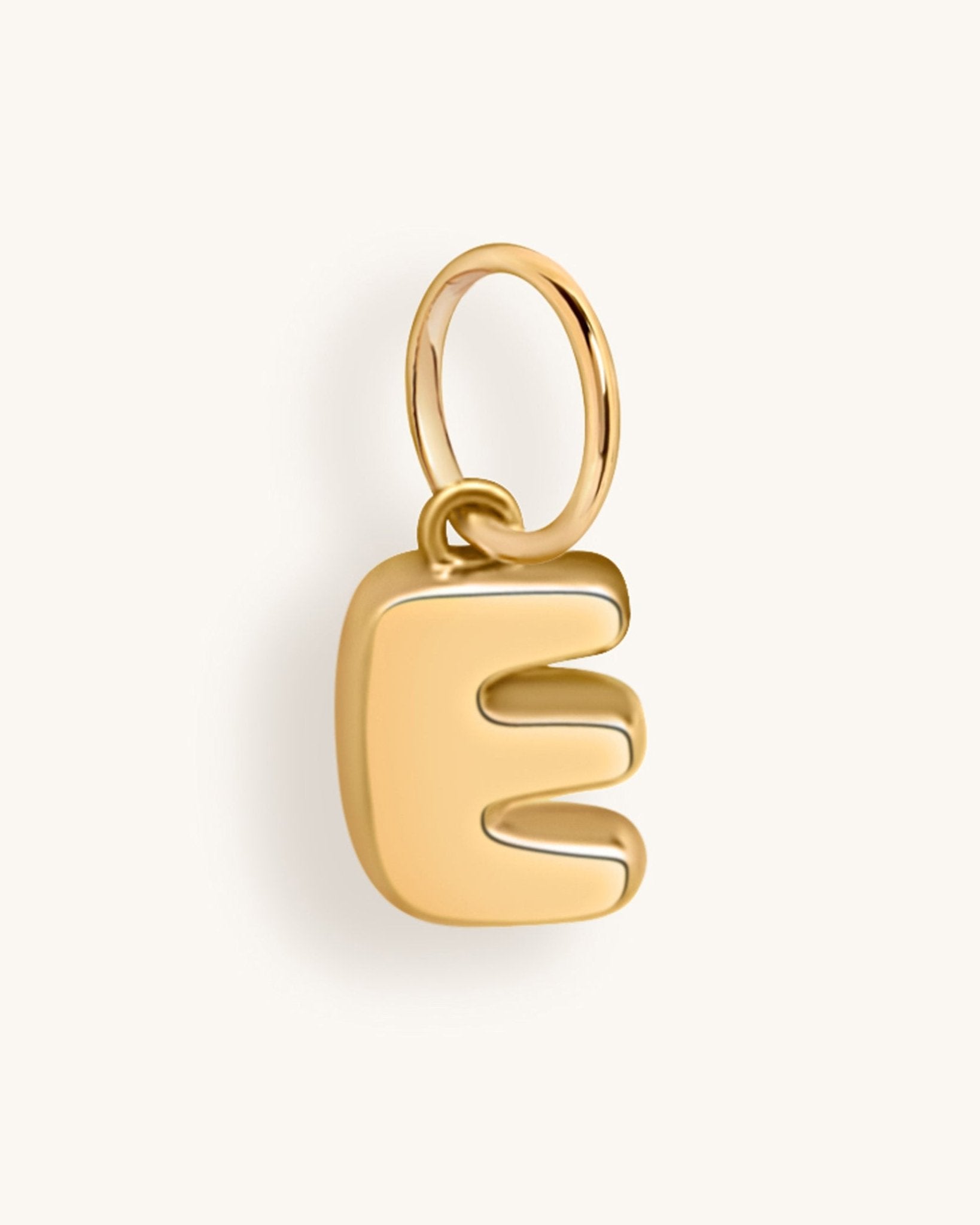 Solid Gold Bubble Font Initial Charm - Sparkle Society