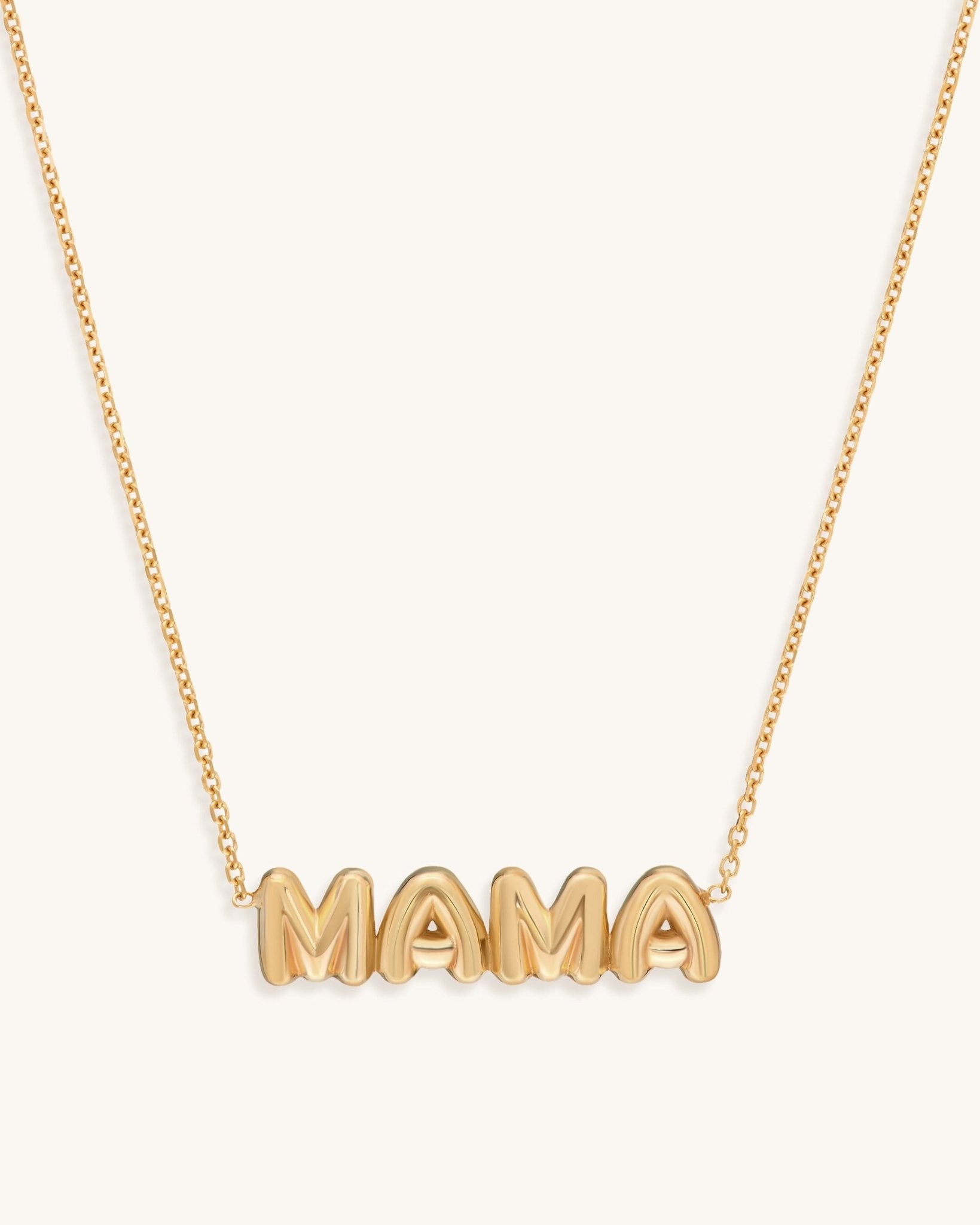 Solid Gold Bubble Font Mama Necklace - Sparkle Society