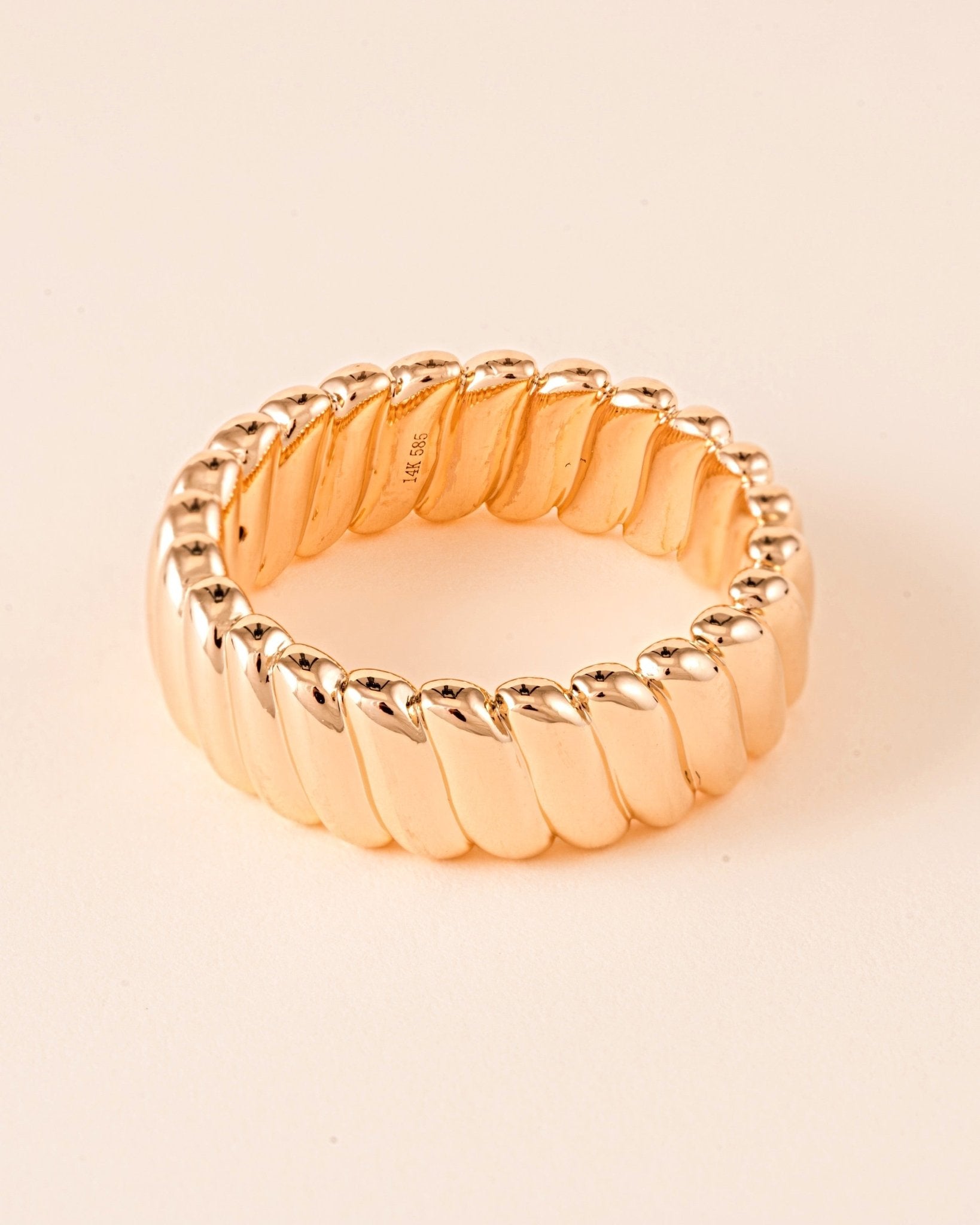 Solid Gold Croissant Ring - Sparkle Society