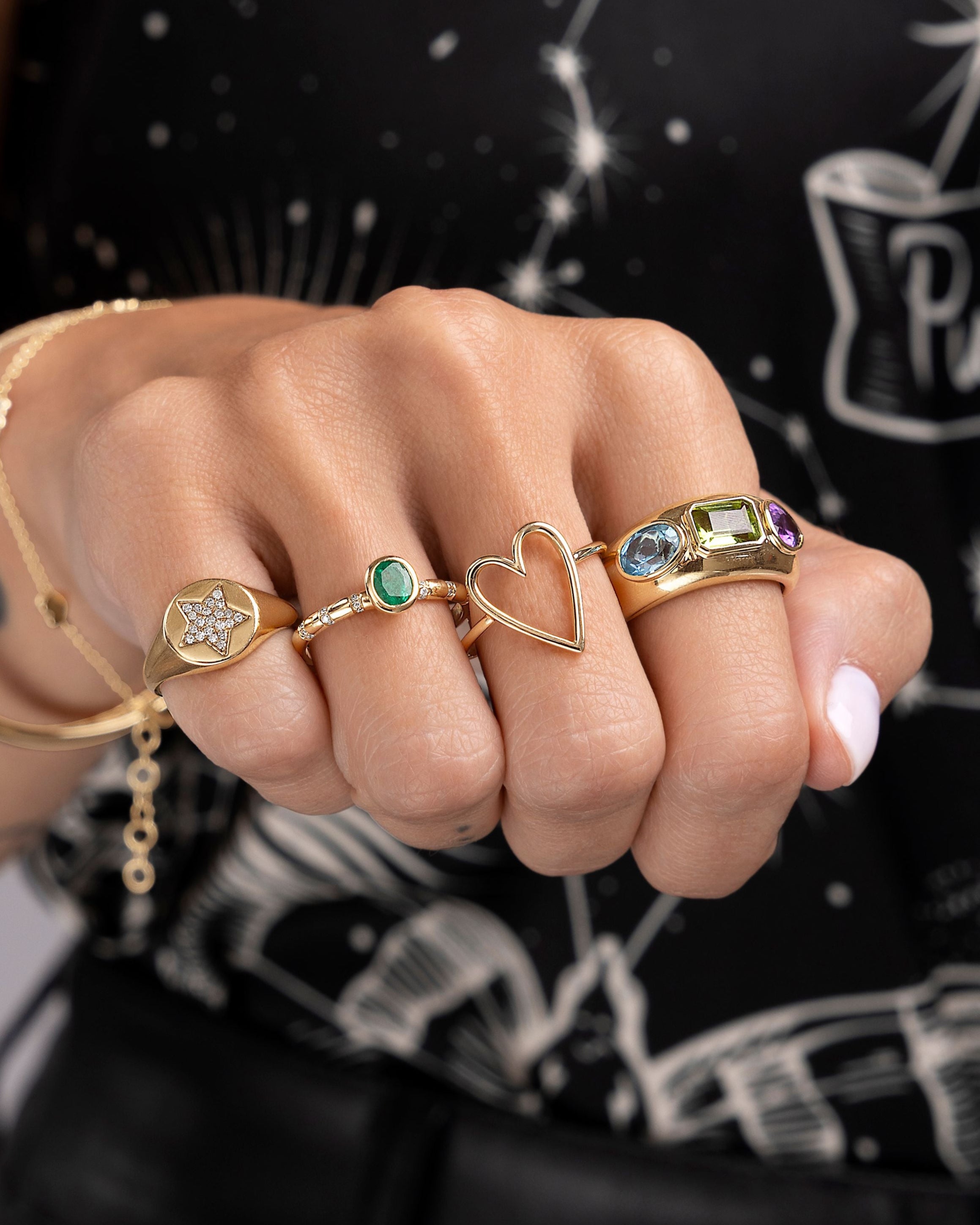 Solid Gold Cutout Heart Ring - Sparkle Society