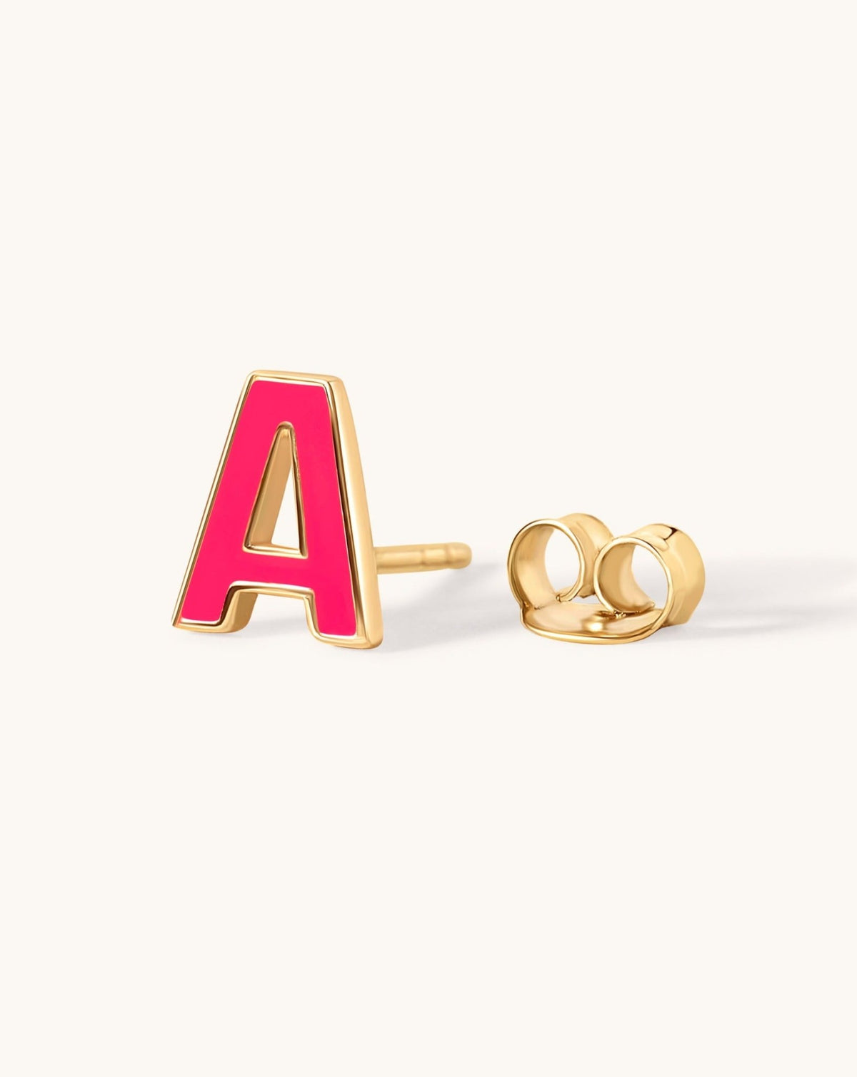 Solid Gold Enamel Initial Studs | Sparkle Society