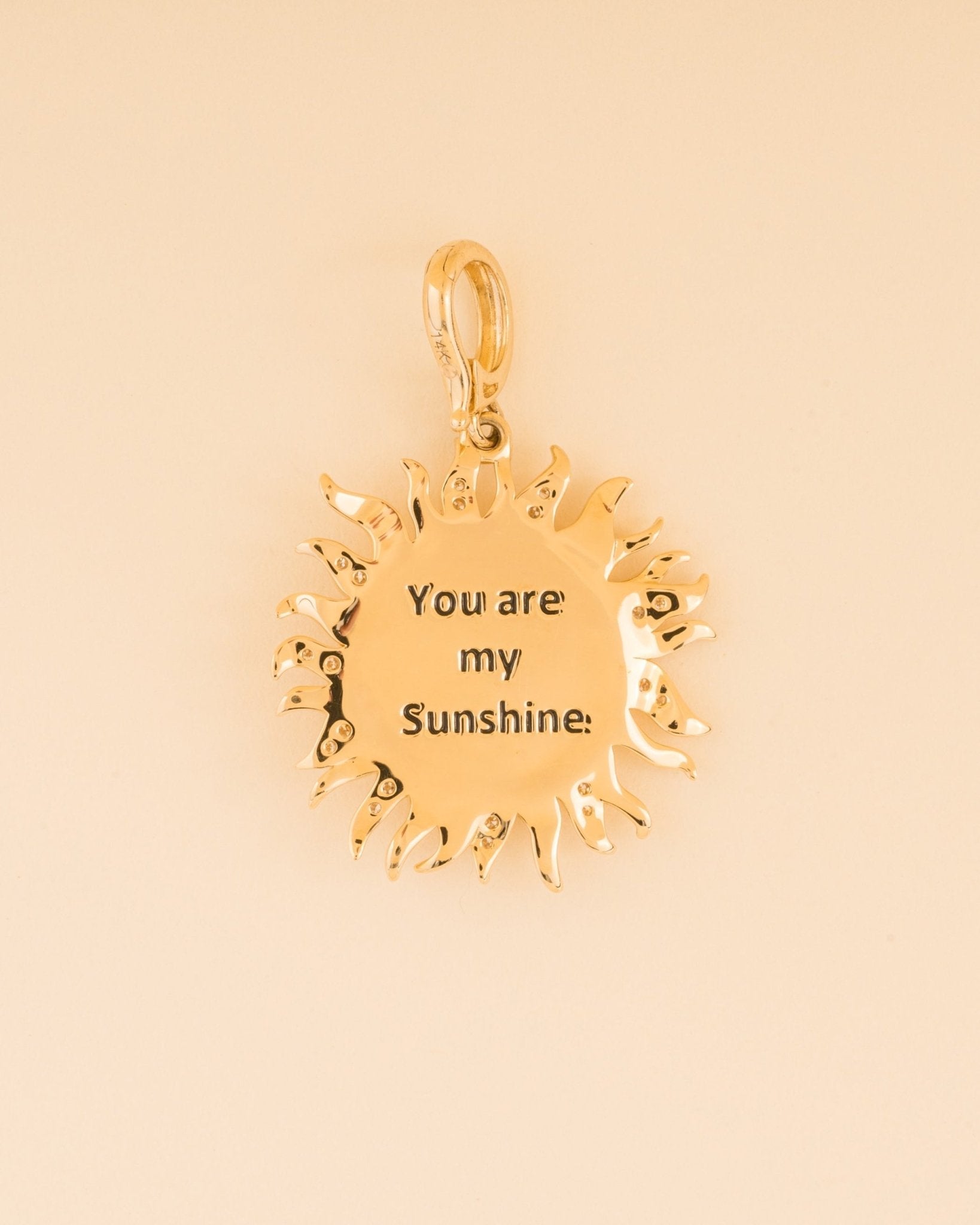 Solid Gold Sun Clip On Charm - Sparkle Society