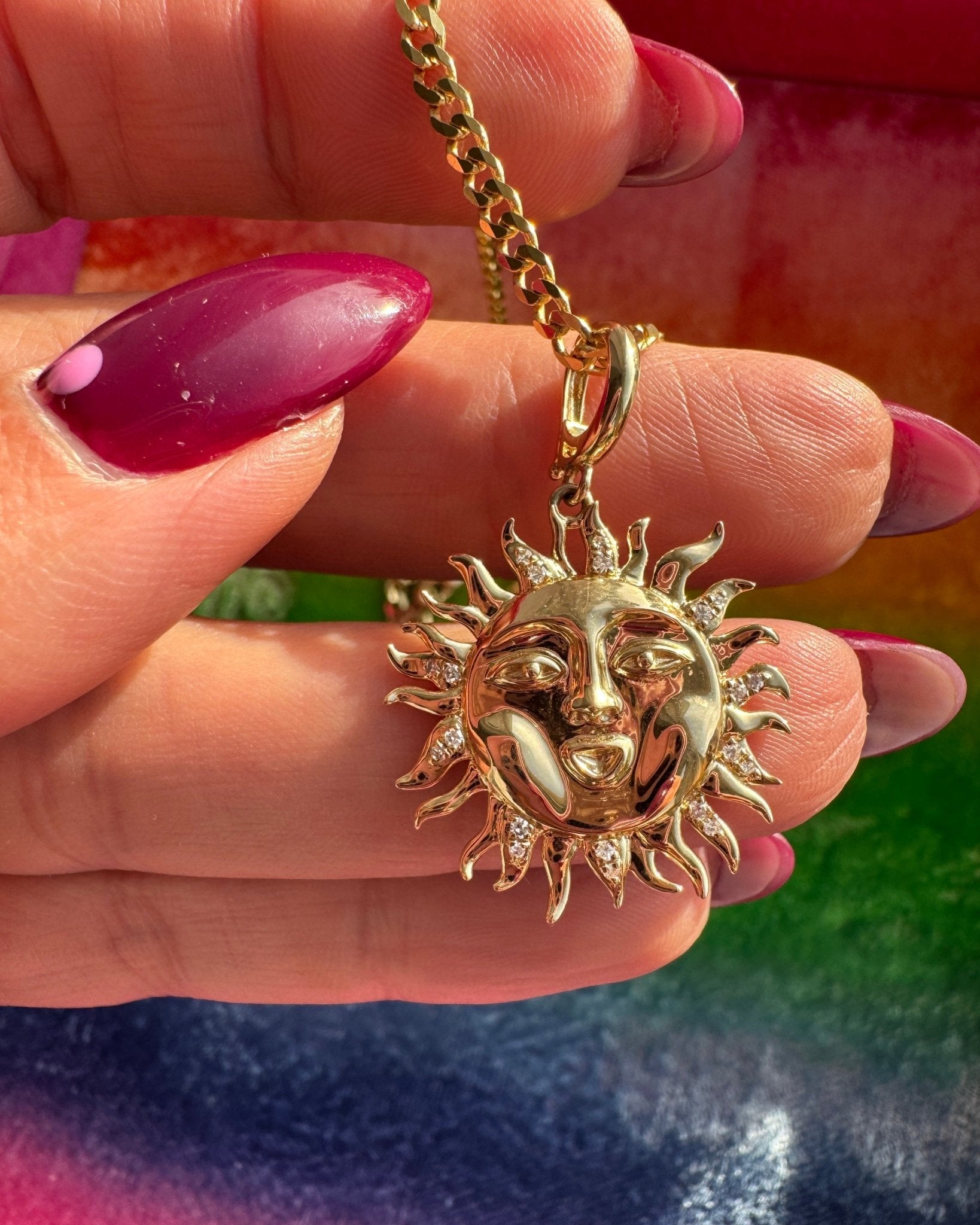 Solid Gold Sun Clip On Charm - Sparkle Society