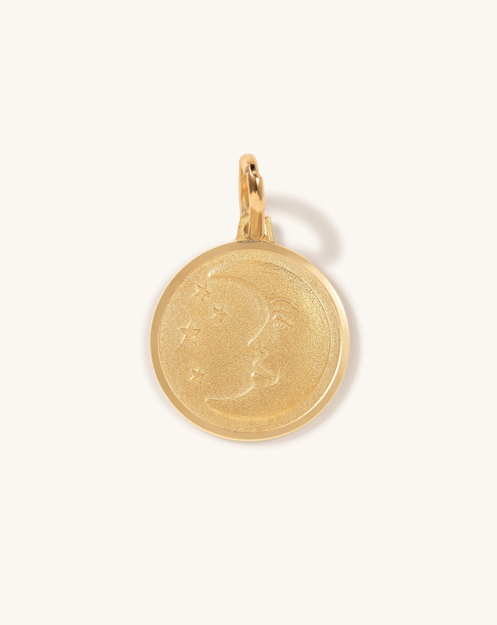 Brushed Gold Crescent Moon Necklace Charm - Sparkle Society