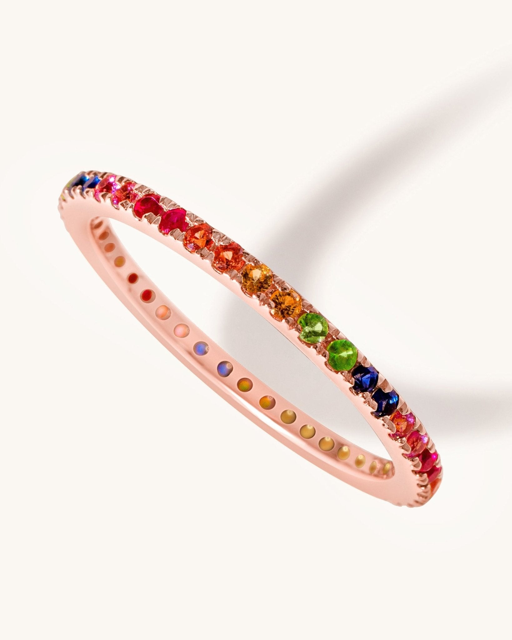 Thin Rainbow Eternity Band Ring - Sparkle Society