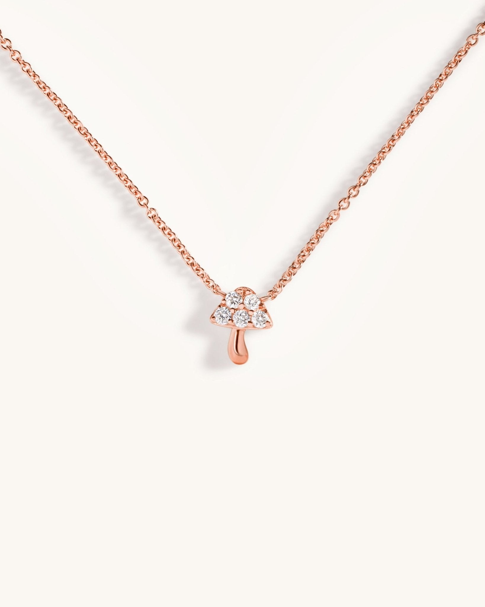 Tiny Diamond Mushroom Necklace - Sparkle Society