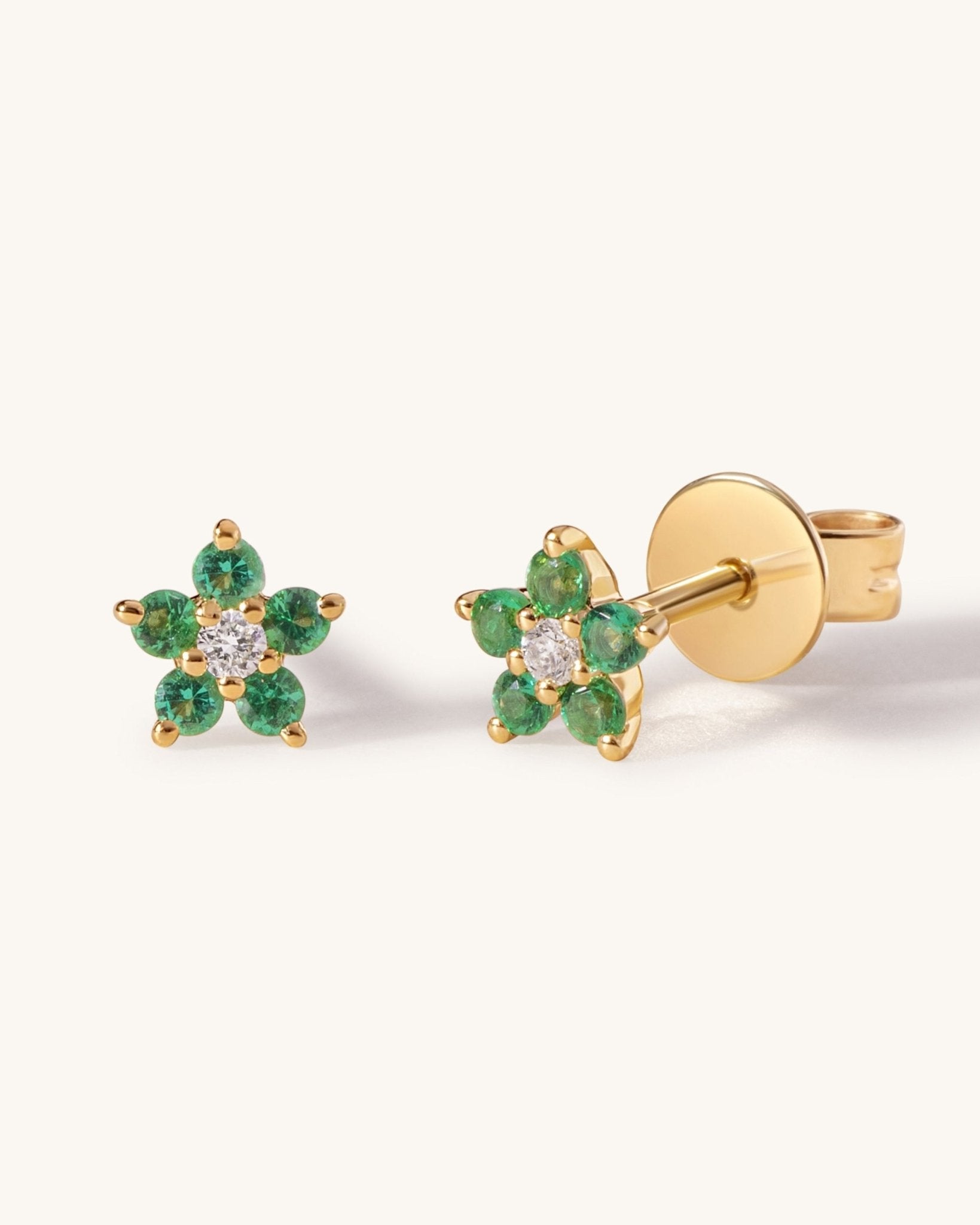 Tiny Gemstone Flower Studs - Sparkle Society